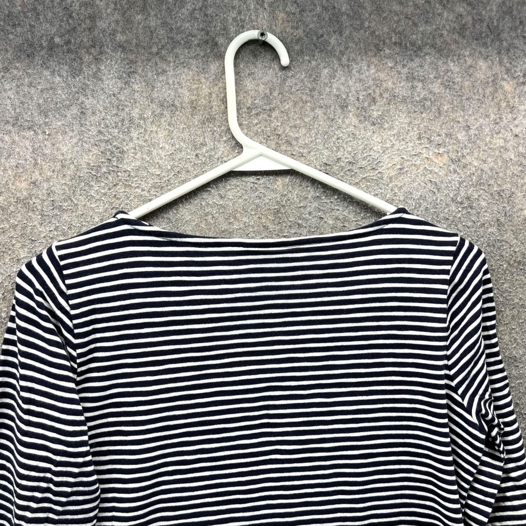 J. Jill J. Jill Shirt Womens XS Blue White Stripe Bell Sleeve Ruffle Embroidered Top Size XS / US 0-2 / IT 36-38 - 3 Thumbnail