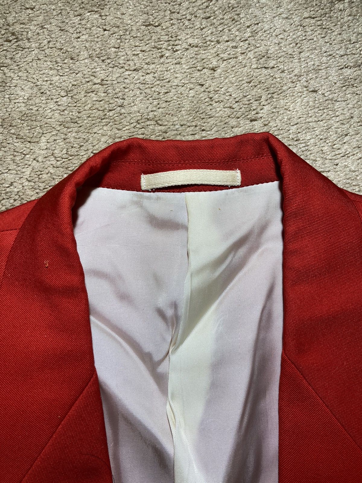 Comme des Garcons Homme × Japanese Brand × Vintage SS92 Comme des Garcons Homme Red Blazer Jacket Suit 1991 90s Size 46S - 2 Thumbnail