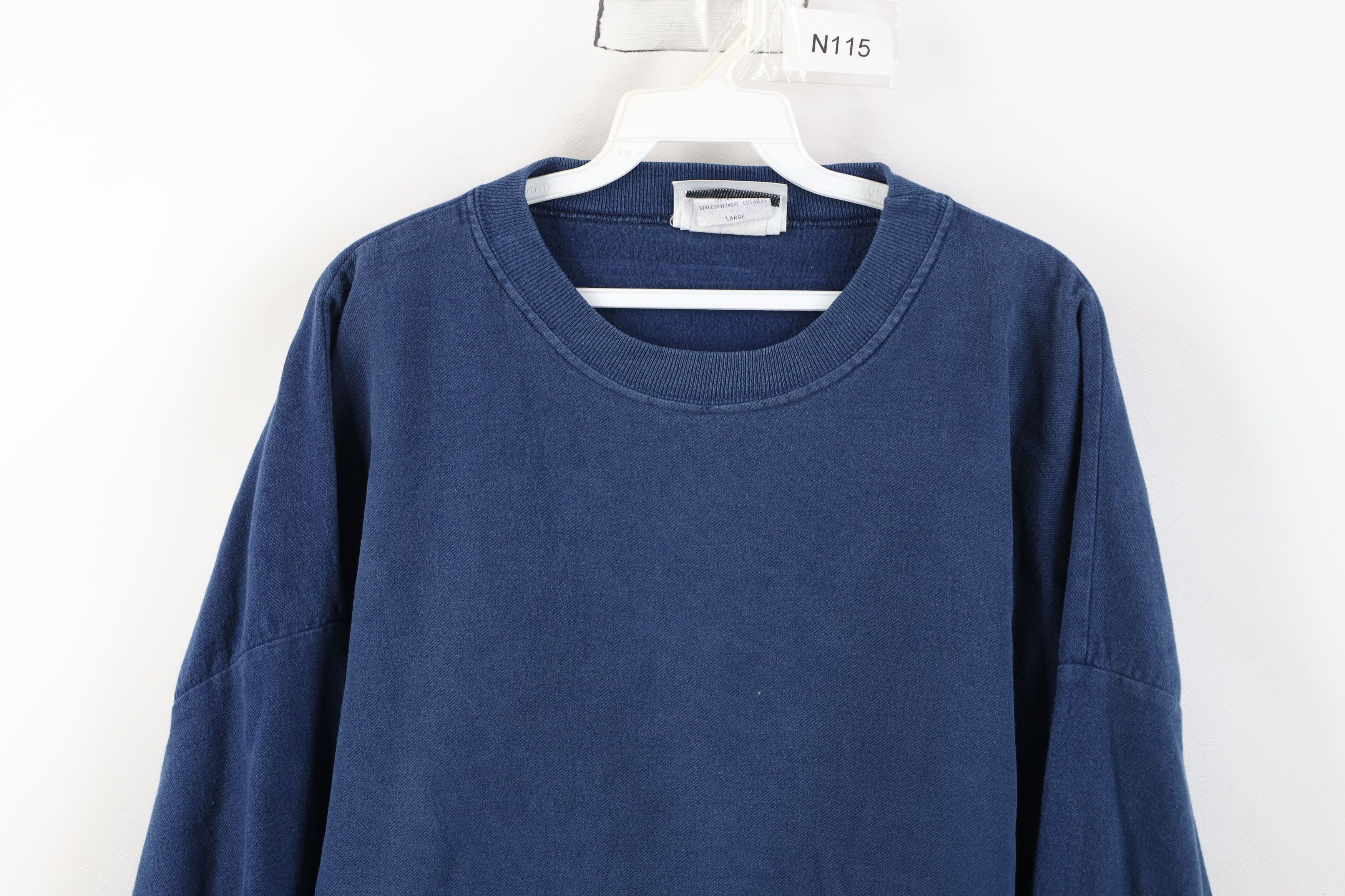Vintage Vintage 80s Baggy Argyle French Terry Sweatshirt Blue USA Size L / US 10 / IT 46 - 2 Thumbnail