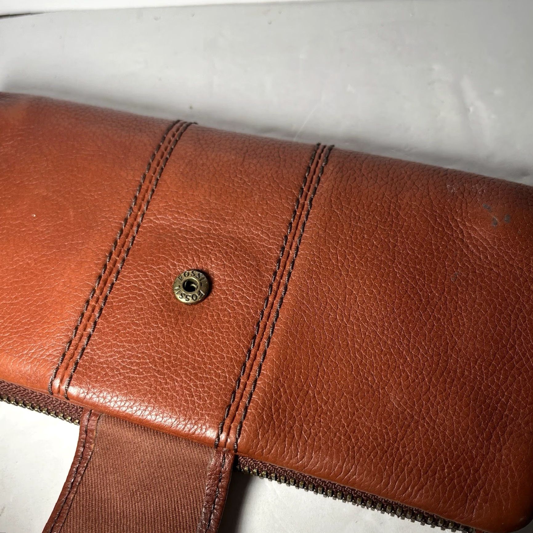 Fossil FOSSIL Wallet Clutch Bi-fold Brown Leather Credit Card Folding Women M 7.5x4 Size ONE SIZE - 2 Thumbnail