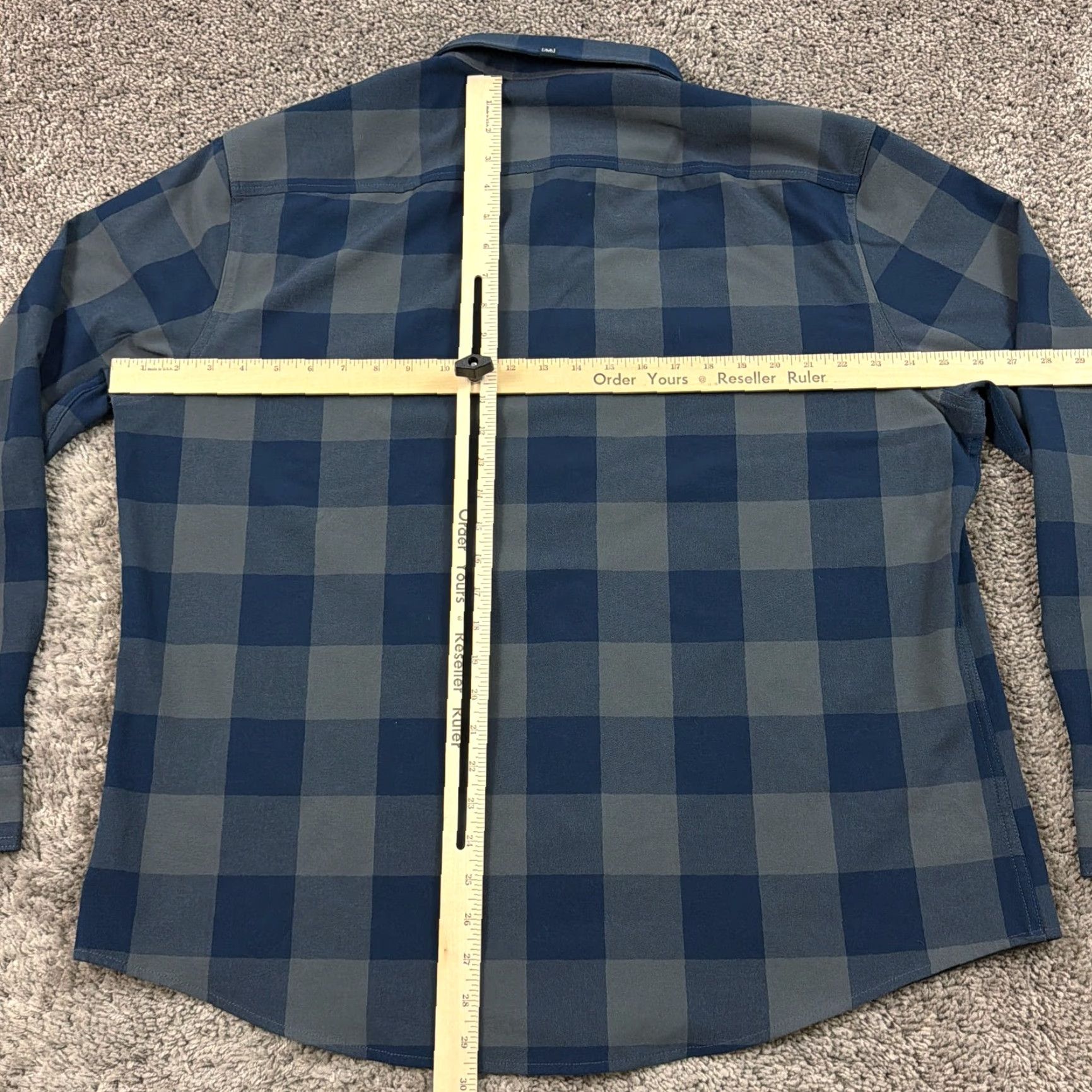 Mizzen+Main Mizzen+Main Shirt Mens M Blue Plaid Long Sleeve Casual Pockets Stretch Button-Up Size US M / EU 48-50 / 2 - 5 Thumbnail
