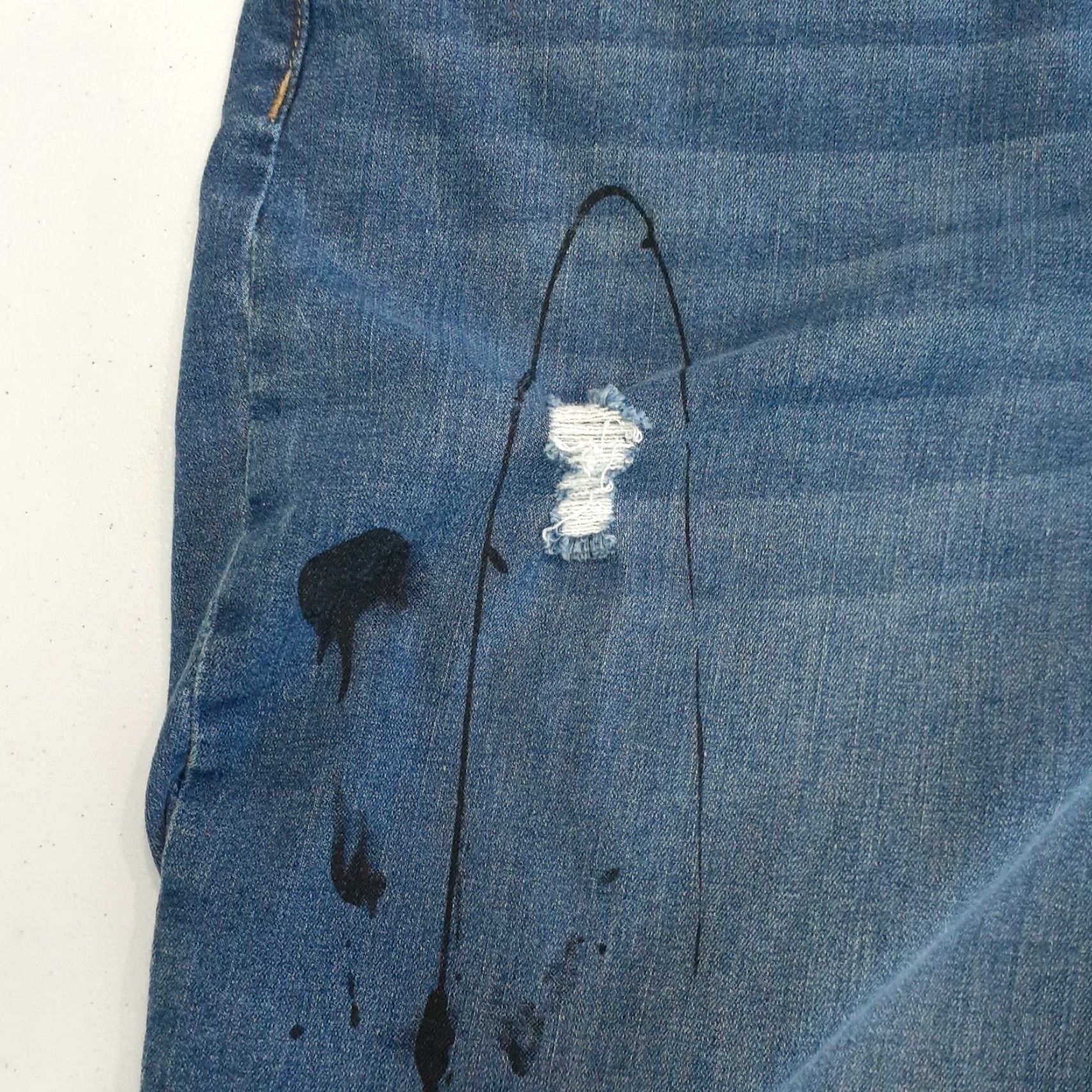 Vintage Lane Bryant Jeans Boyfriend Paint Splatter Distressed Stretch 46x28 Size 26 Size 26" / US 2 / IT 38 - 5 Thumbnail