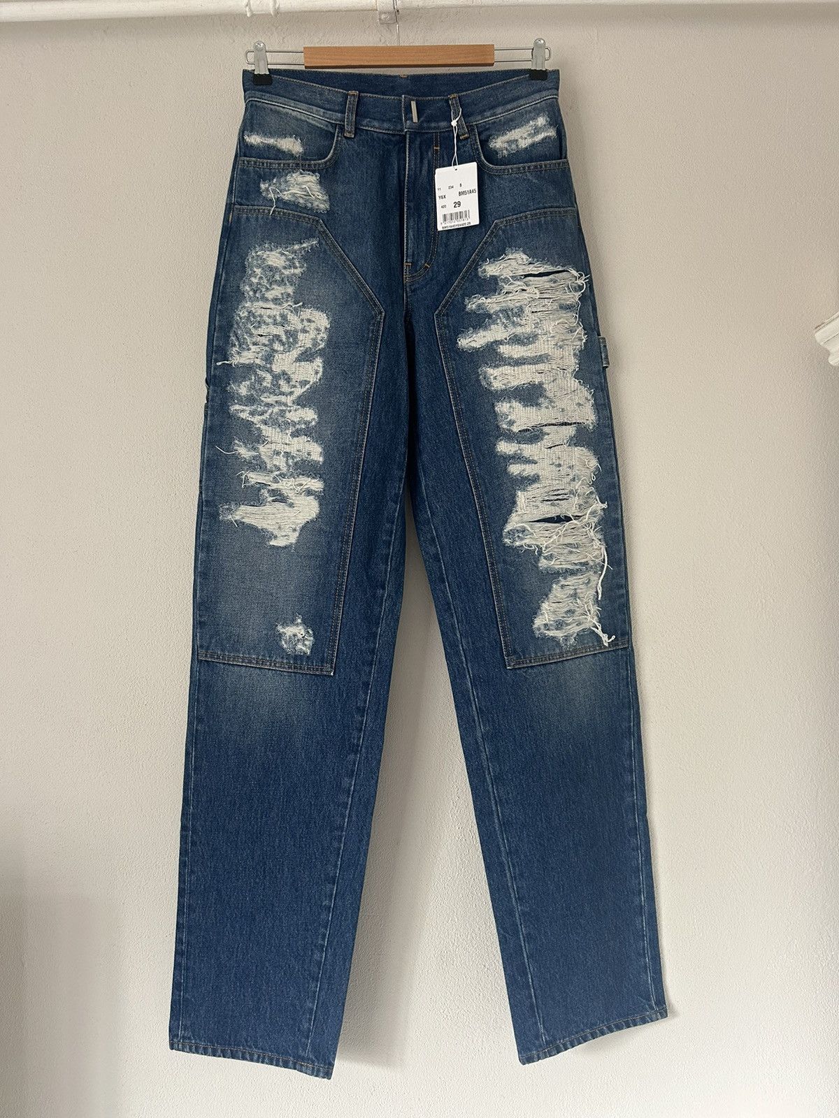 Givenchy BNWT Givenchy FW23 Baggy Boro Stitching Jeans Size US 29 - 2 Thumbnail