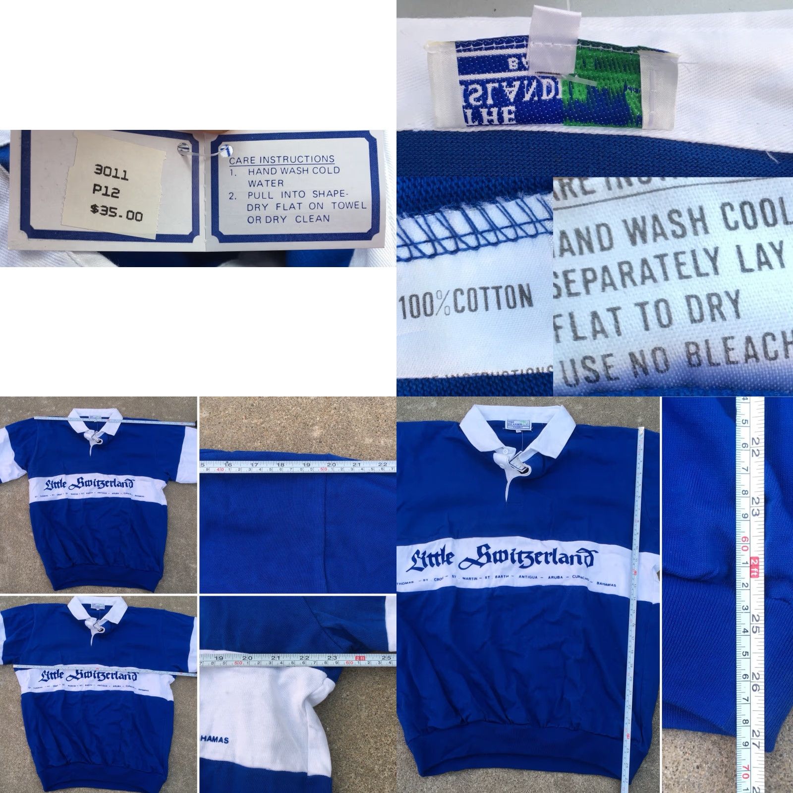 Vintage VINTAGE The Islander Bahamas Shirt XL Blue & White Polo Rugby Mens Size US XL / EU 56 / 4 - 8 Thumbnail