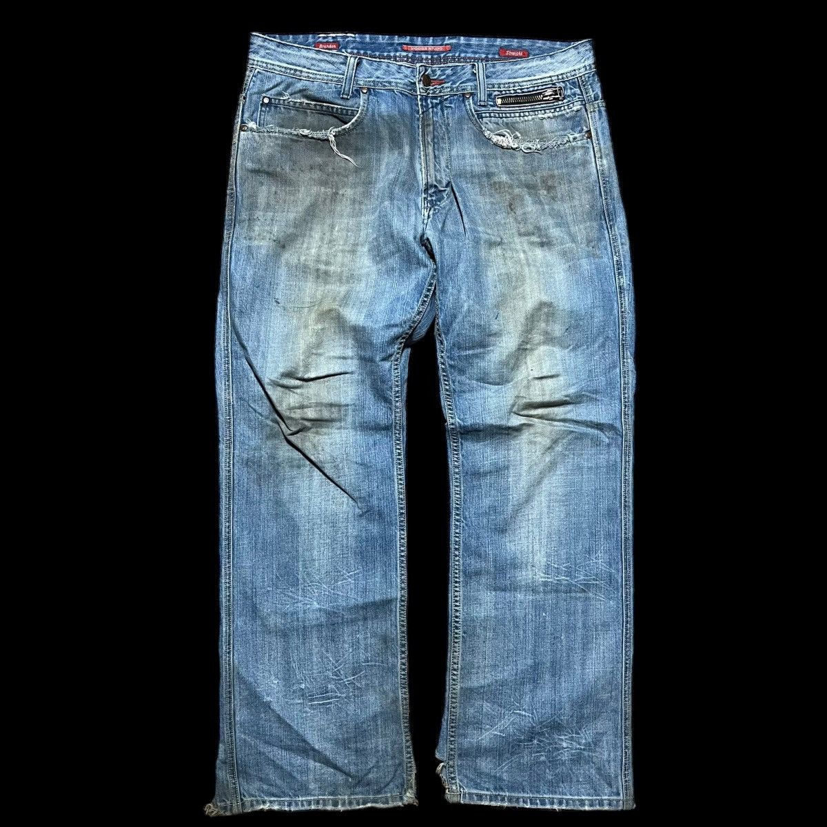 image of Vintage Vigoss Studio Thrashed Jeans Y2K 00’S Grunge 36X30 in Blue, Men's