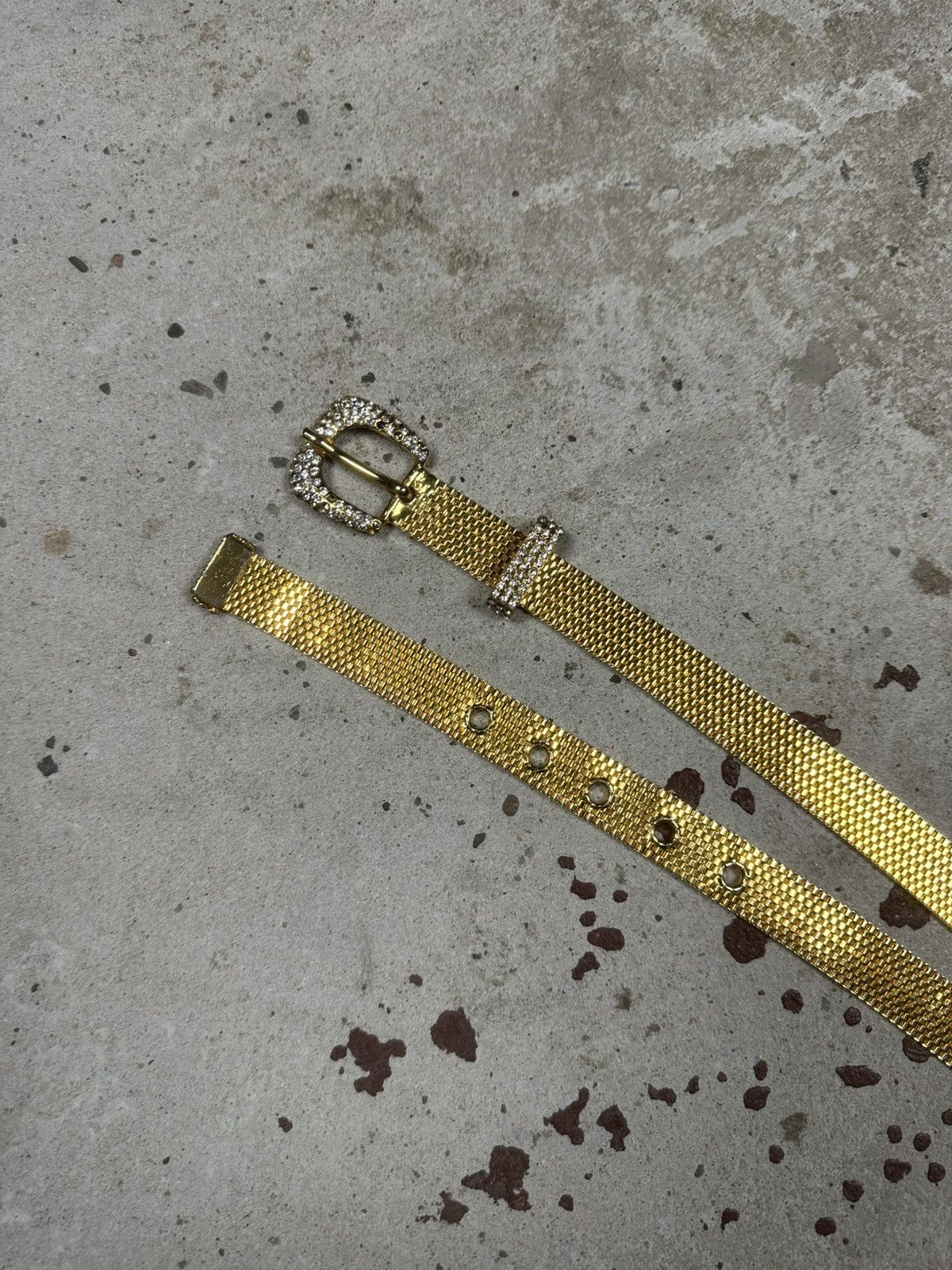 Dolce & Gabbana Dolce & Gabbana Gold Crystal Rhinestones Mesh Belt Size 36 - 2 Thumbnail