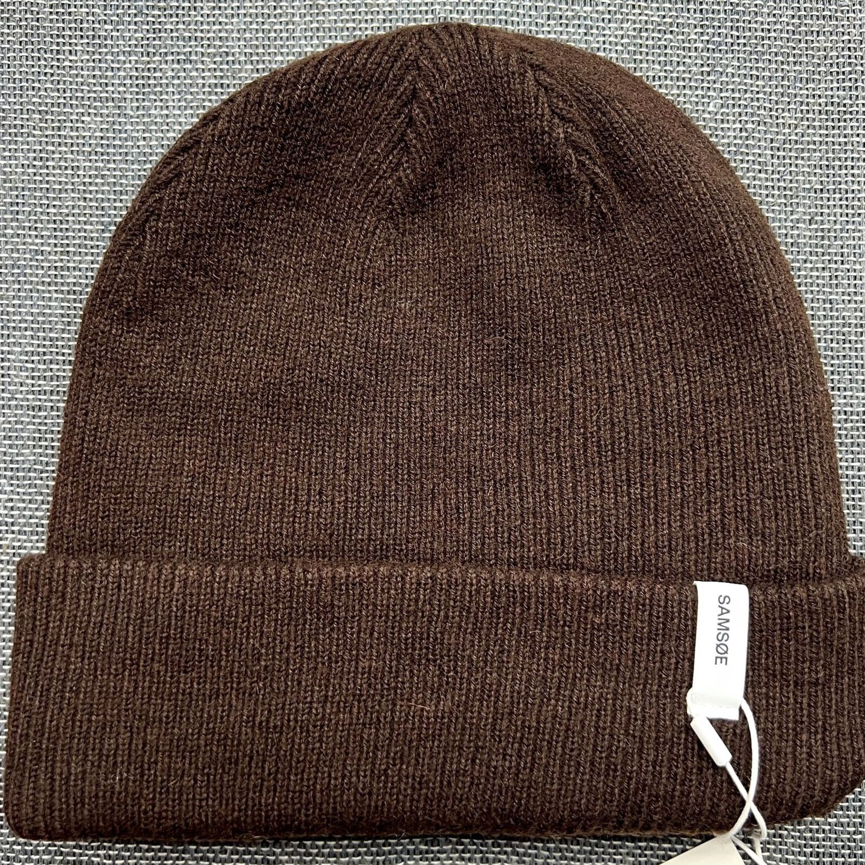 Vintage Samsoe Samsoe Brown Beanie Hat Lambswool Ribbon Wool Mole Cuffed Knit Unisex Adults One Size Wool Beanie Mens Womens Size ONE SIZE - 3 Thumbnail