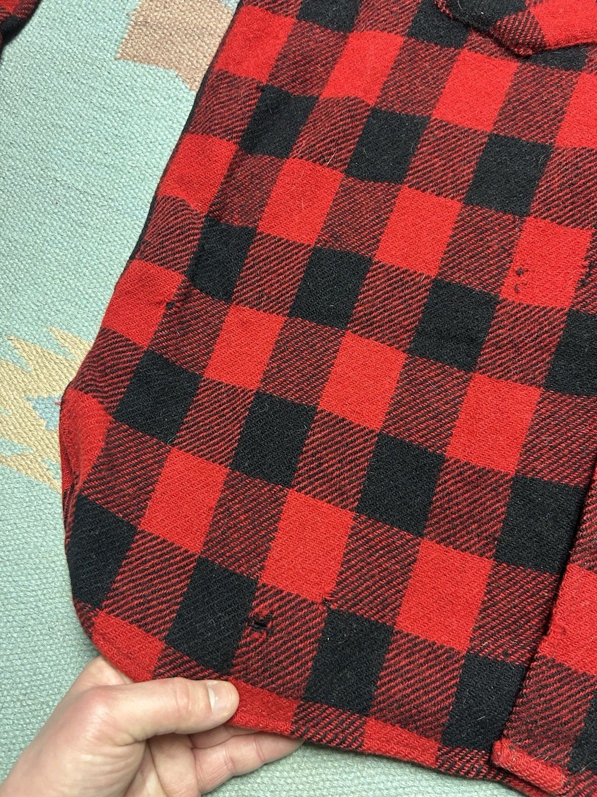 Vintage 50s wool flannel shirt buffalo plaid Frost Proof distress L Size US L / EU 52-54 / 3 - 3 Thumbnail