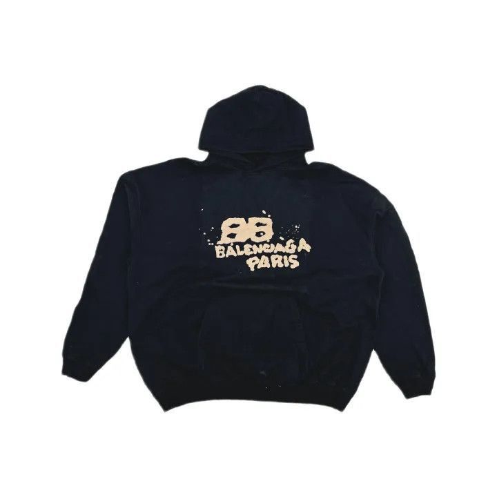 Balenciaga Balenciaga Black Logo Hoodie for Men 0079-2507 Size US XS / EU 42 / 0 - 2 Thumbnail