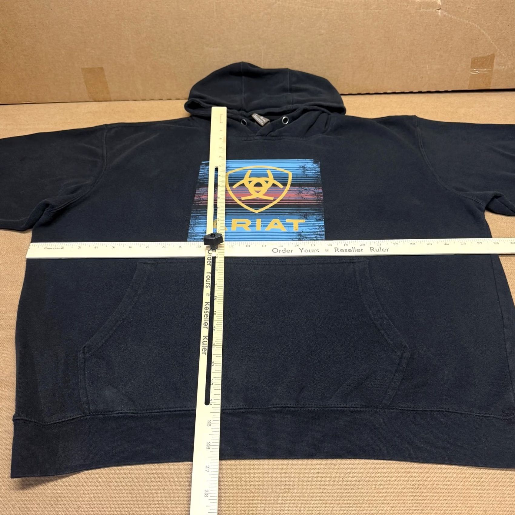 Ariat Ariat Hoodie Mens XL Navy Blue Western Graphic Pullover Fleece Shield Logo Size US XL / EU 56 / 4 - 7 Thumbnail