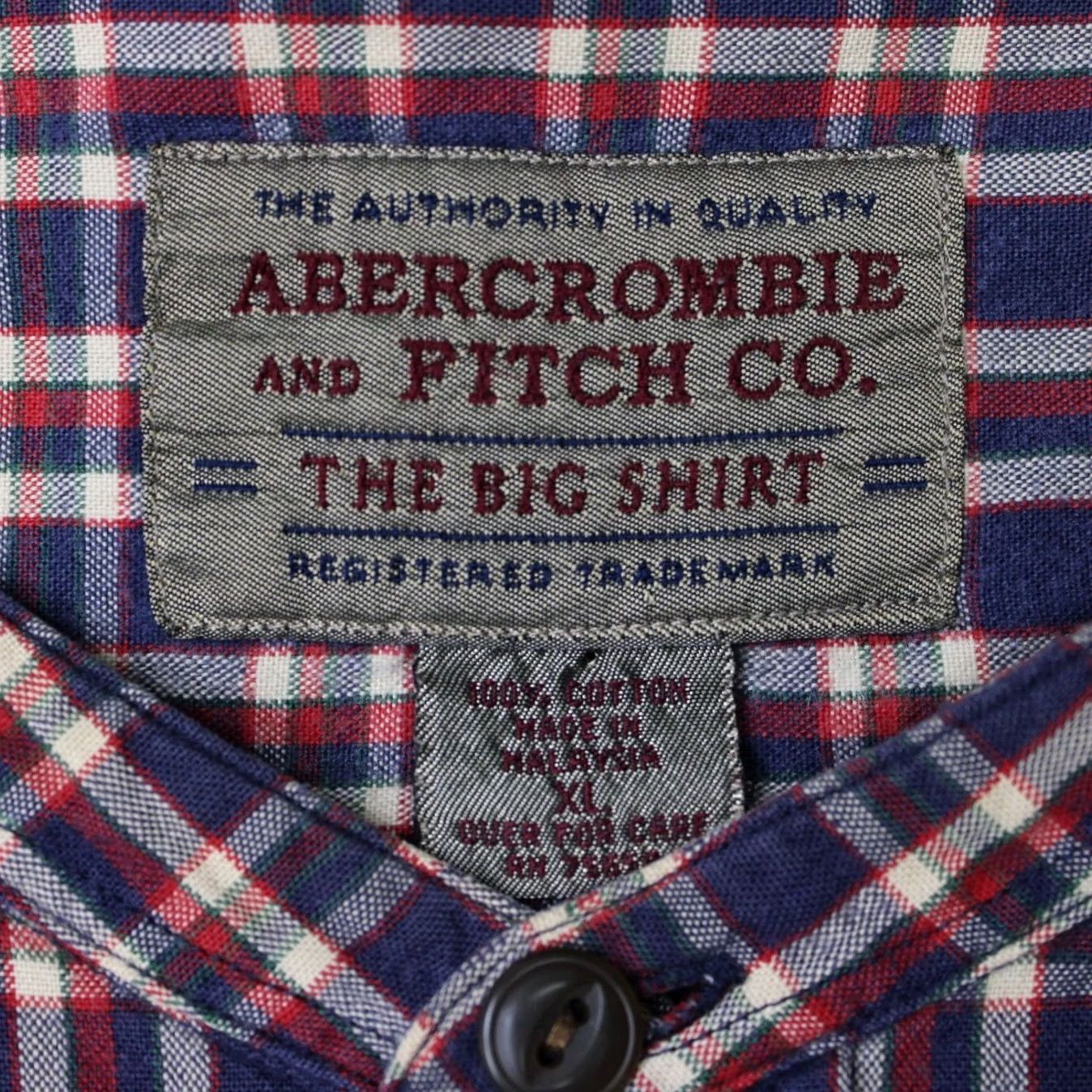 Abercrombie & Fitch Abercrombie & Fitch The Big Shirt Mens XL Red/Blue VTG 100% Cotton Long Sleeve Size US XL / EU 56 / 4 - 6 Thumbnail