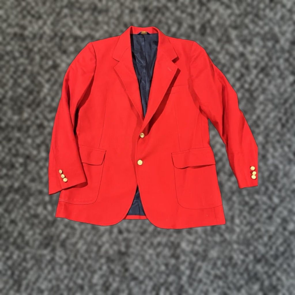VINTAGE Pendleton Wool Blazer Men's Long 44 Large Red USA 100
