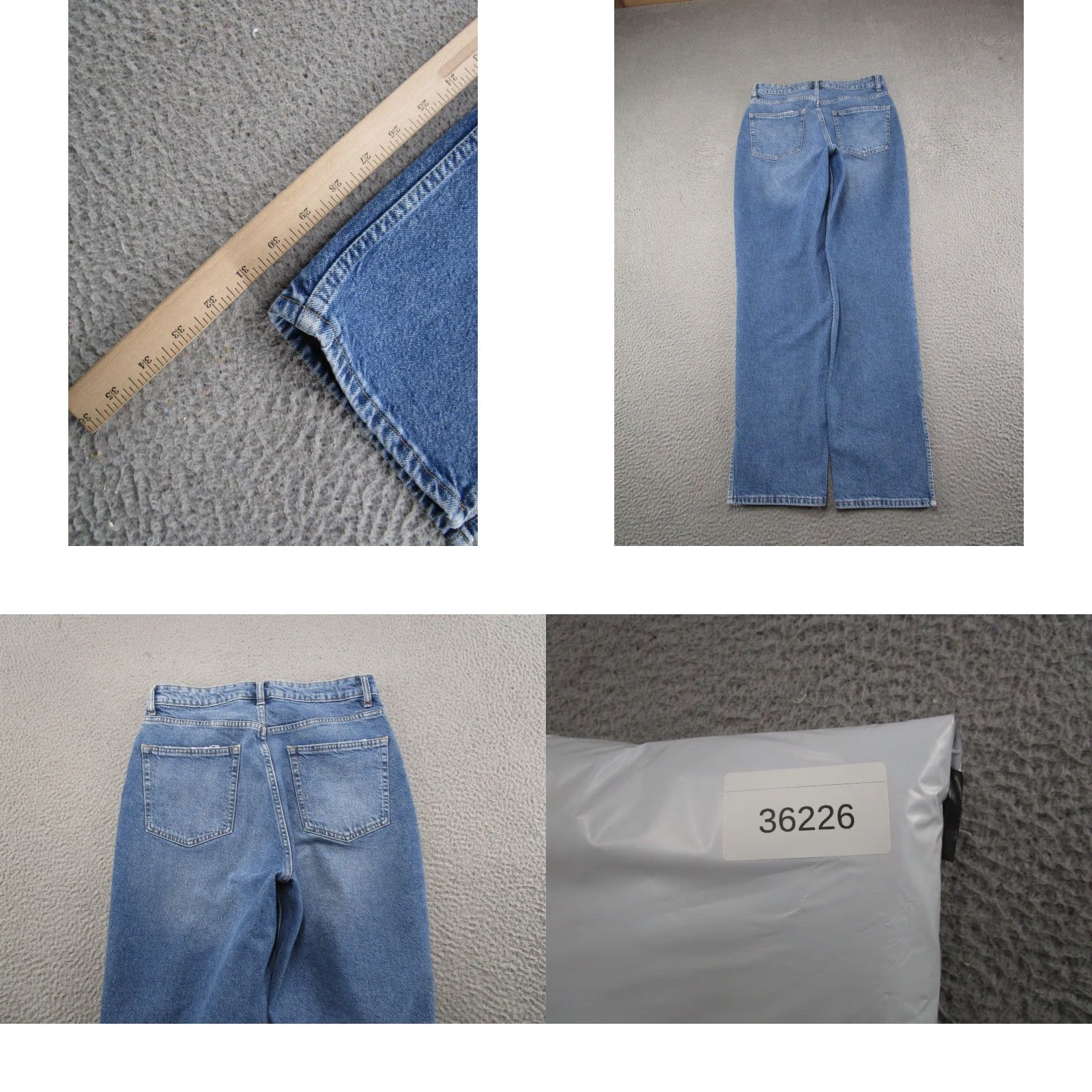 H&M H&M Womens Jeans Button Fly High Rise Blue Denim Size 10 Straight 5-Pocket Design Modern Casual Mens Girls not applicable Size 32" / US 10 / IT 46 - 9 Thumbnail