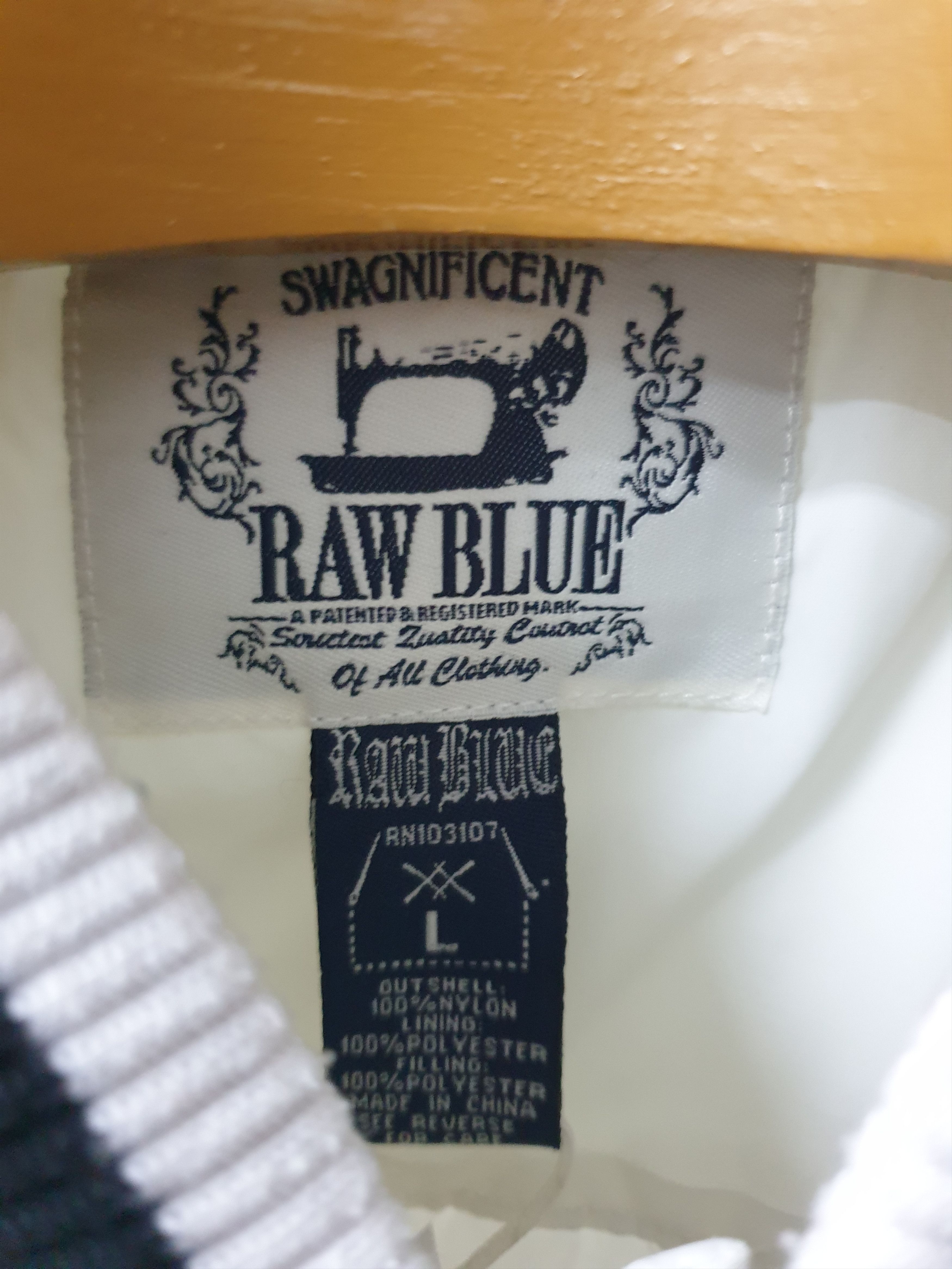Japanese Brand Raw blue Y2k bomber embroidered leather details Size US L / EU 52-54 / 3 - 6 Thumbnail