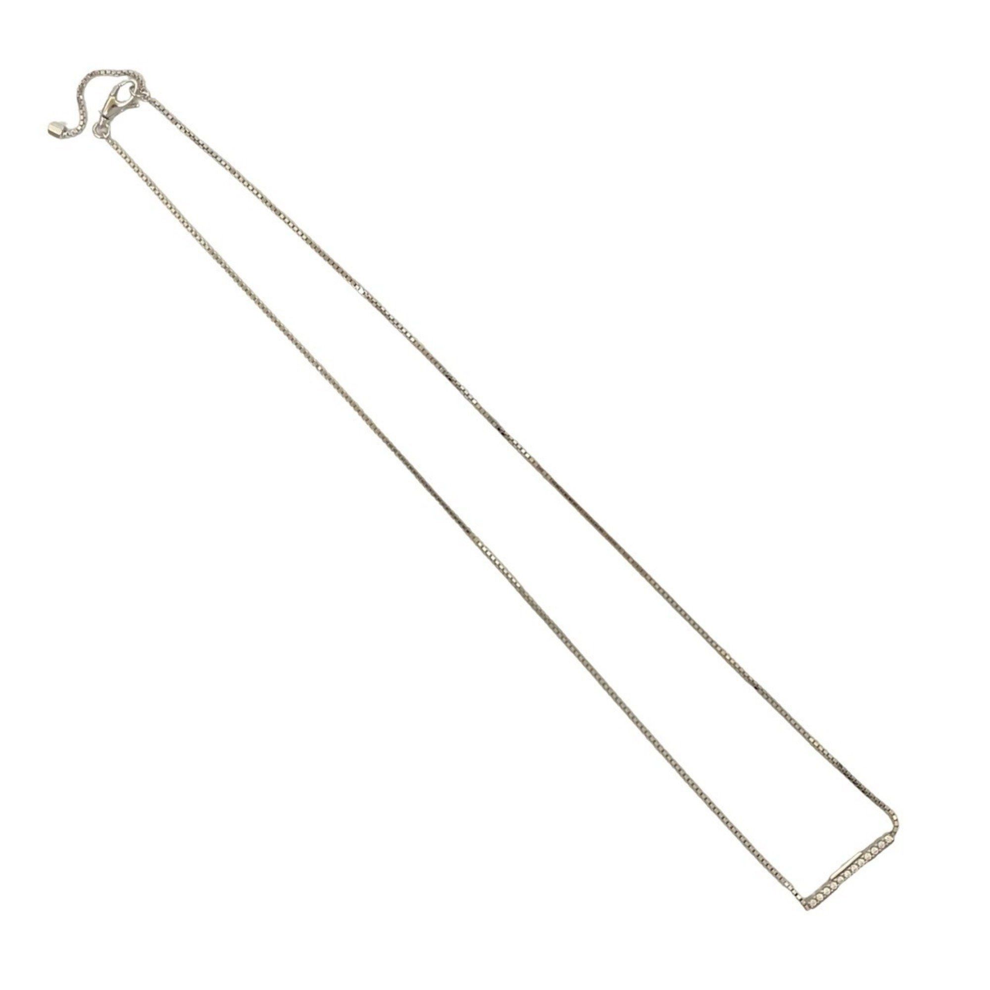 Gucci GUCCI Link to Love Bar Pendant in 18K White Gold with Diamond Chain and Silver Necklace, 24534 Size ONE SIZE - 1 Thumbnail