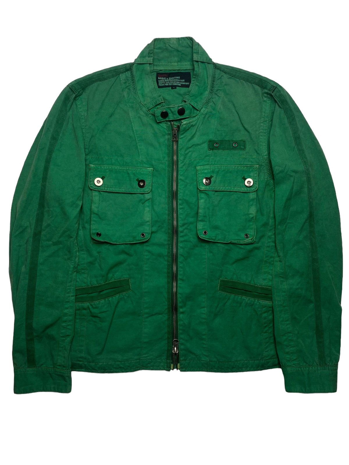 Beams Plus 2000s Beams - Green Biker Jacket Size US M / EU 48-50 / 2 - 6 Thumbnail