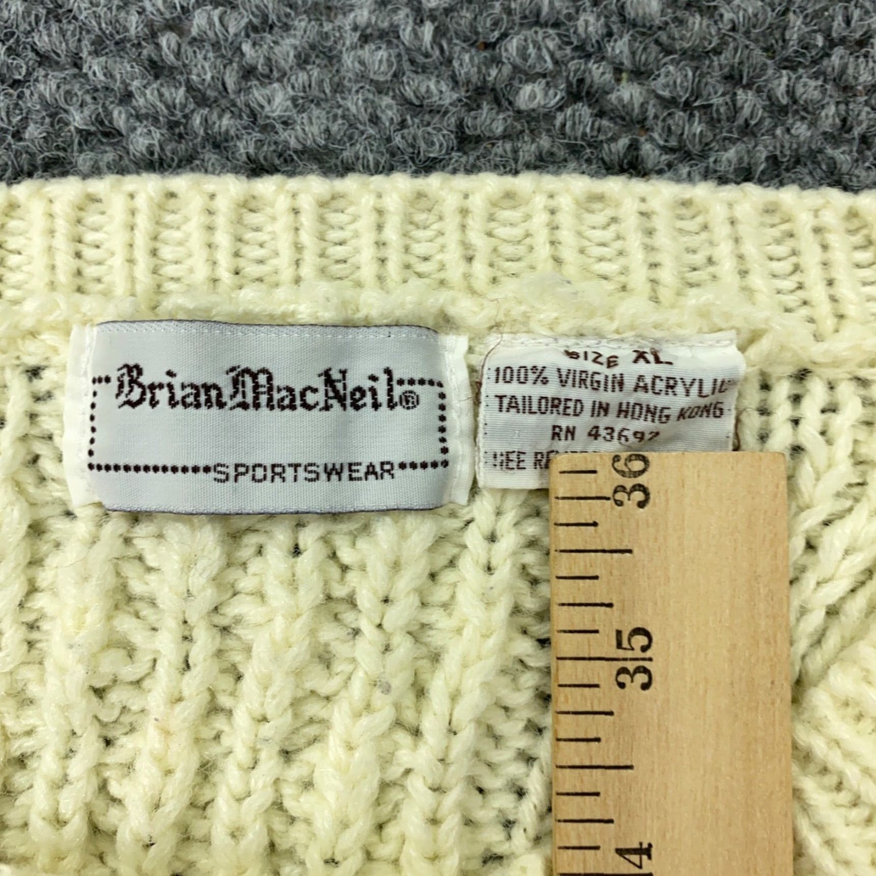 Vintage VINTAGE Brian MacNeil Sweater Mens XL Ivory Crew Neck Cable Knit Pullover Casual Size US XL / EU 56 / 4 - 5 Thumbnail