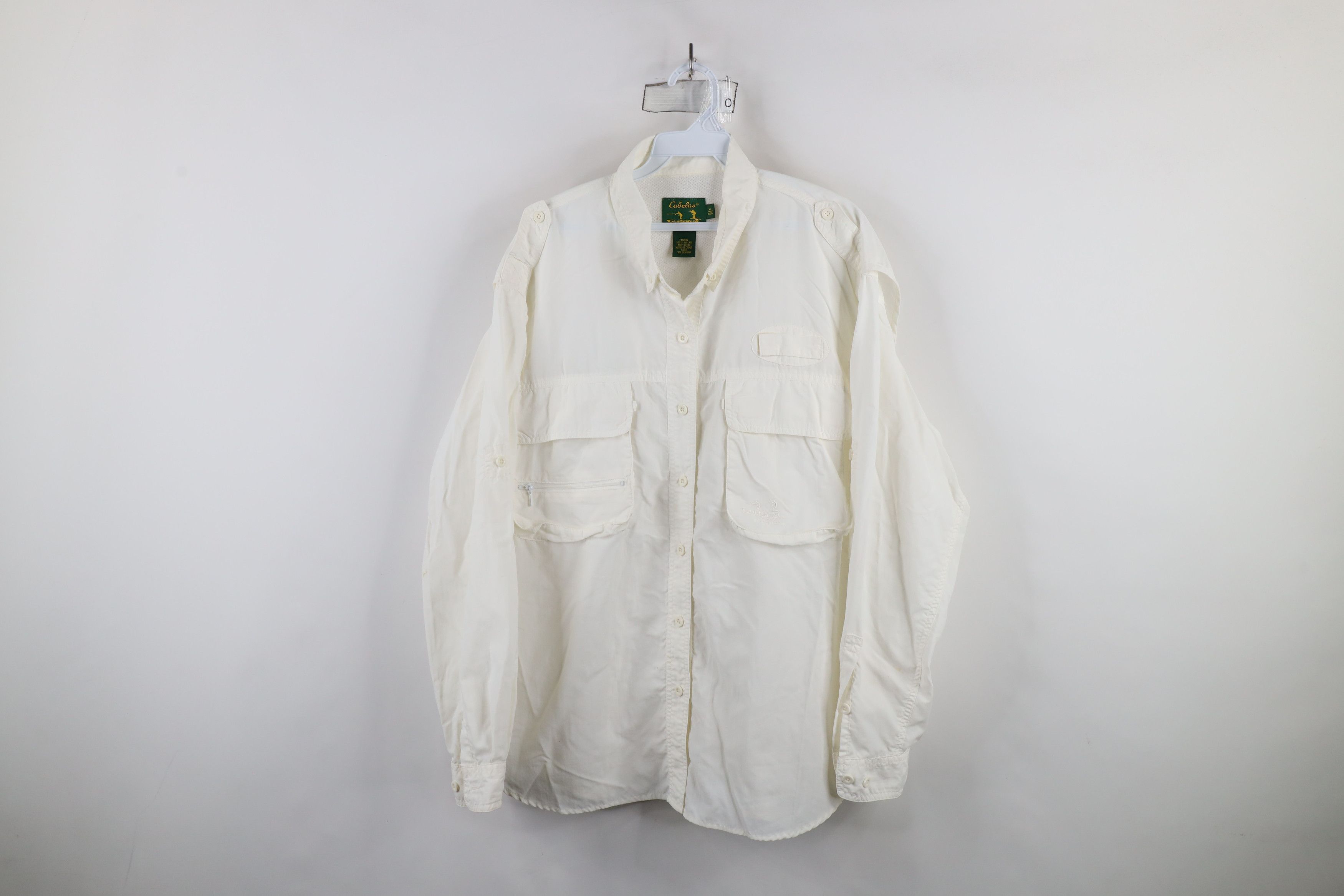 Cabelas × Vintage Vintage Cabelas Guidewear Safari Bush Button Shirt White Size US XL / EU 56 / 4 - 1 Thumbnail