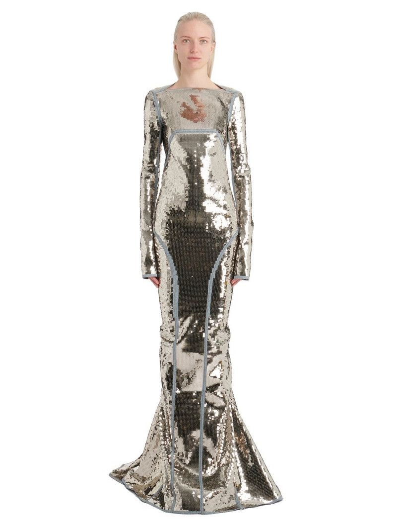 Rick Owens o1y0126 Denim Maxi Dress in Taupe Size XS / US 0-2 / IT 36-38 - 1 Thumbnail