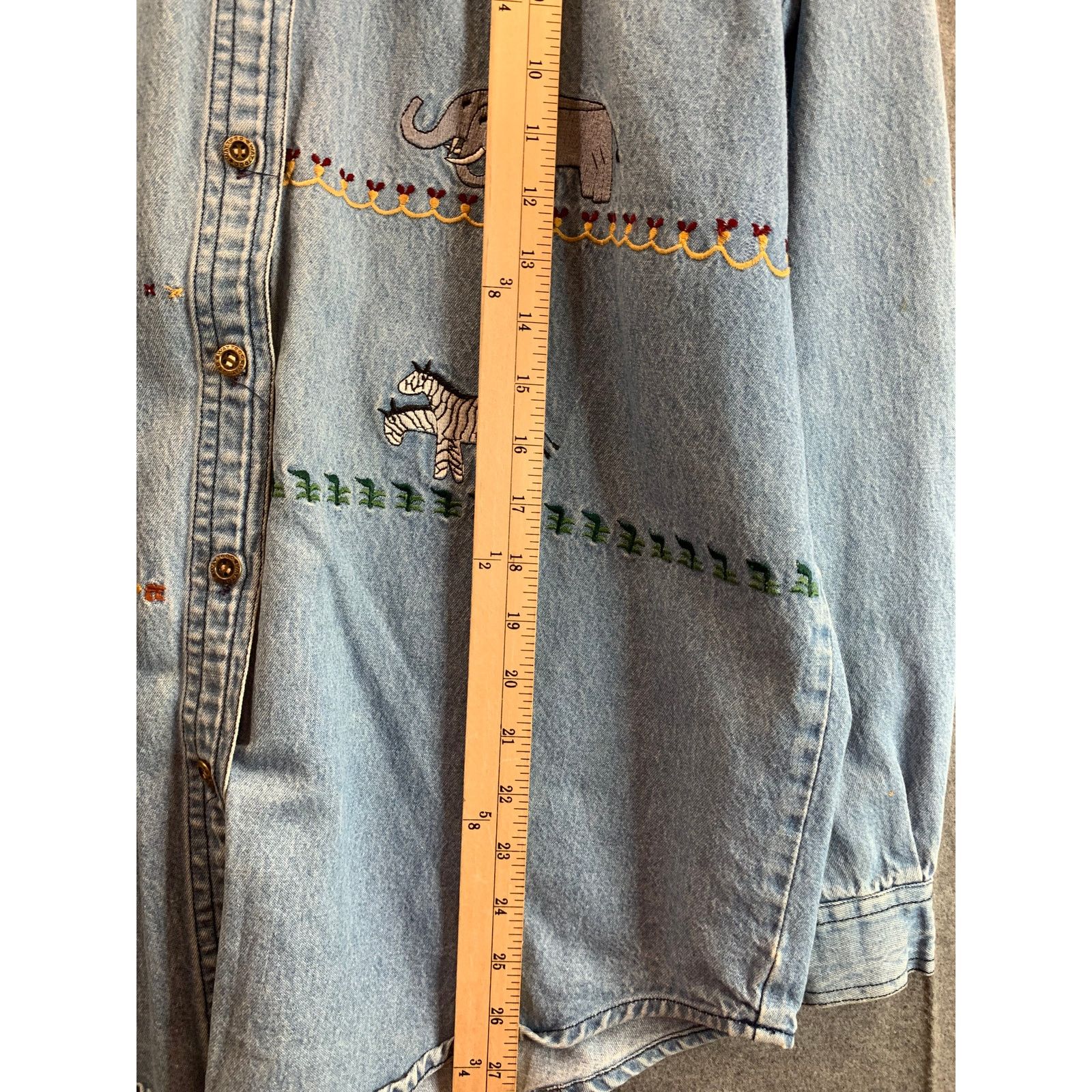 Other Noah's Ark Denim Blouse Womens Extra Large Blue Long-Sleeve Size XL / US 12-14 / IT 48-50 - 7 Thumbnail