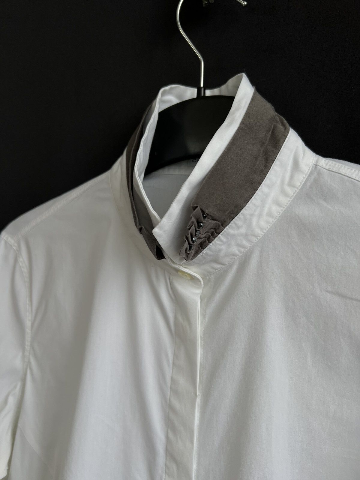 Brunello Cucinelli Brunello Cucinelli Shirt Cotton Blend White Solid Size XL Size XL / US 12-14 / IT 48-50 - 8 Thumbnail