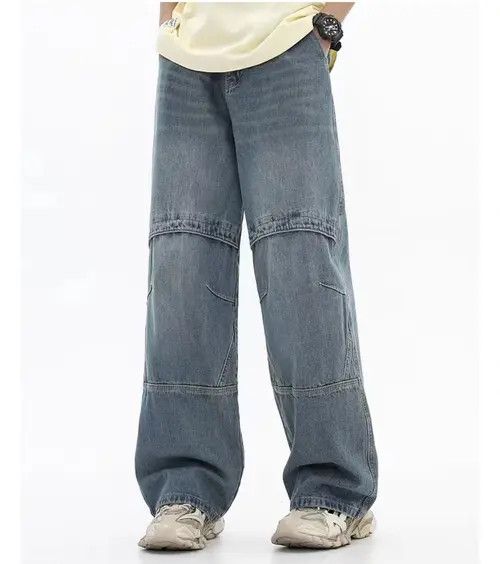 VIBE Retro Street Hip Hop Washed Distressed Loose Straight Jeans Size US 30 / EU 46 - 3 Thumbnail