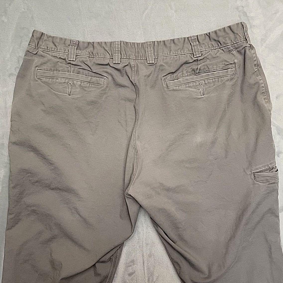 Vintage Duluth Flex Ballroom Khakis Pants Mens 42x30 Gray Canvas Comfort Stretch Blend Spandex Cotton Pocket Size US 42 / EU 58 - 7 Thumbnail