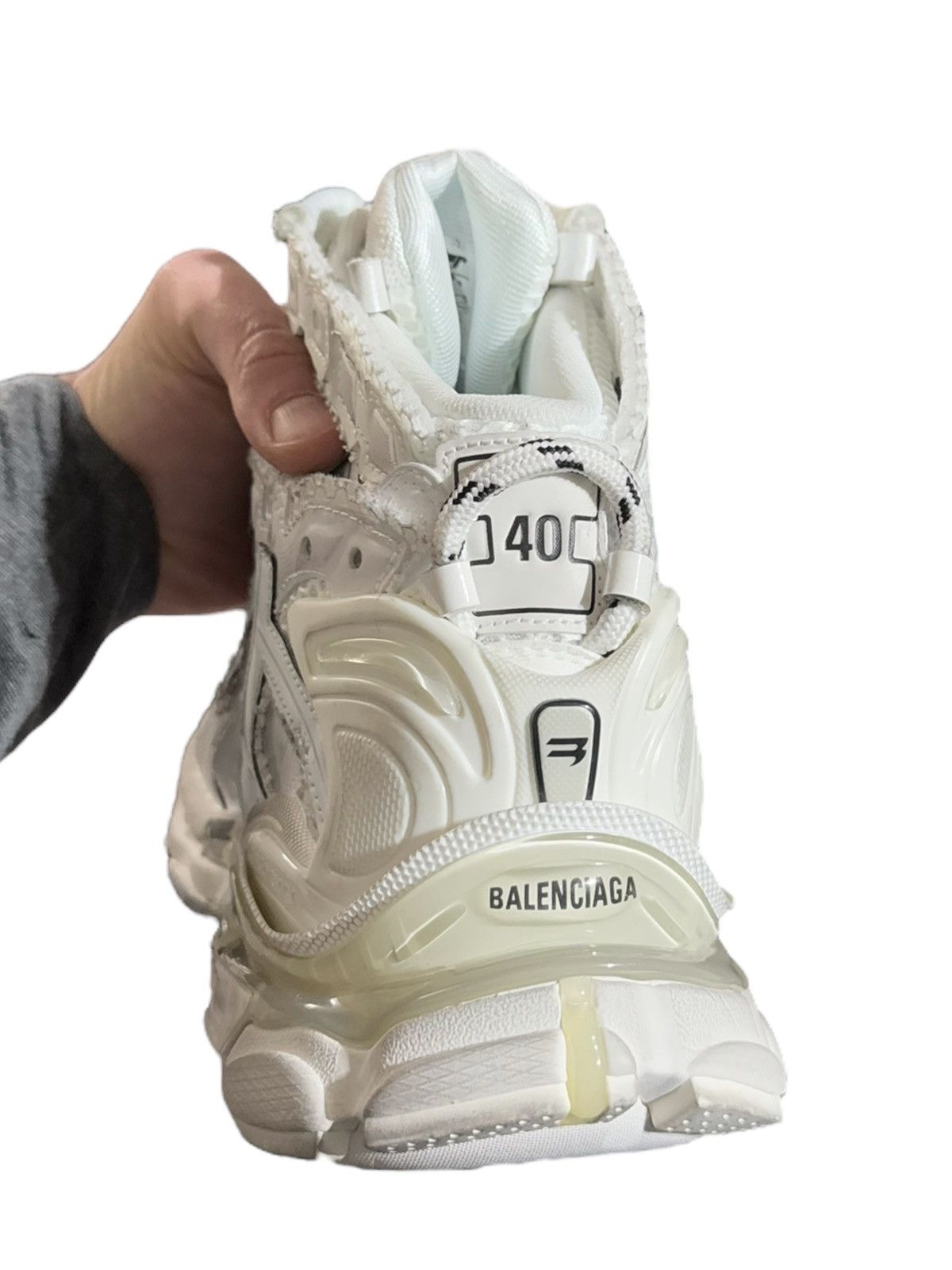 Balenciaga White High Top Mid Runner Size US 7 / EU 40 - 12 Thumbnail