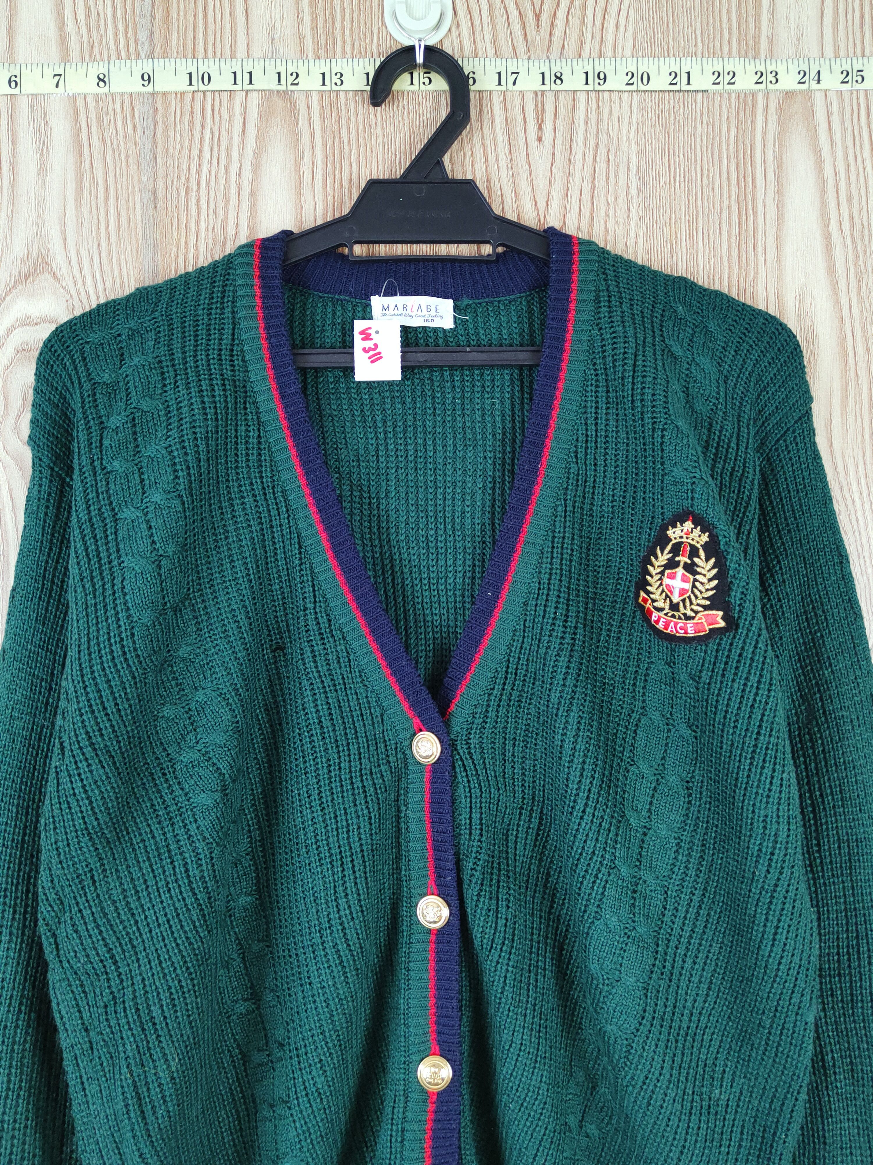 Japanese Brand Mariage Dark Green Knitwear Cardigan #W311 Size US M / EU 48-50 / 2 - 2 Thumbnail