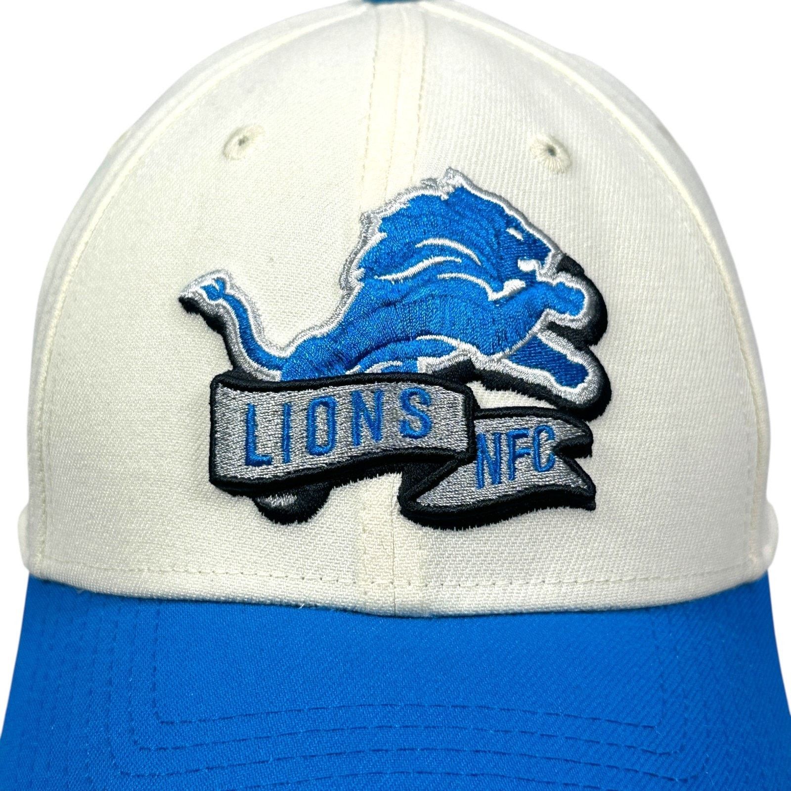 New Era New Era 39THIRTY Detroit Hat L XL Cream Blue Jamaal Williams Size ONE SIZE - 2 Thumbnail
