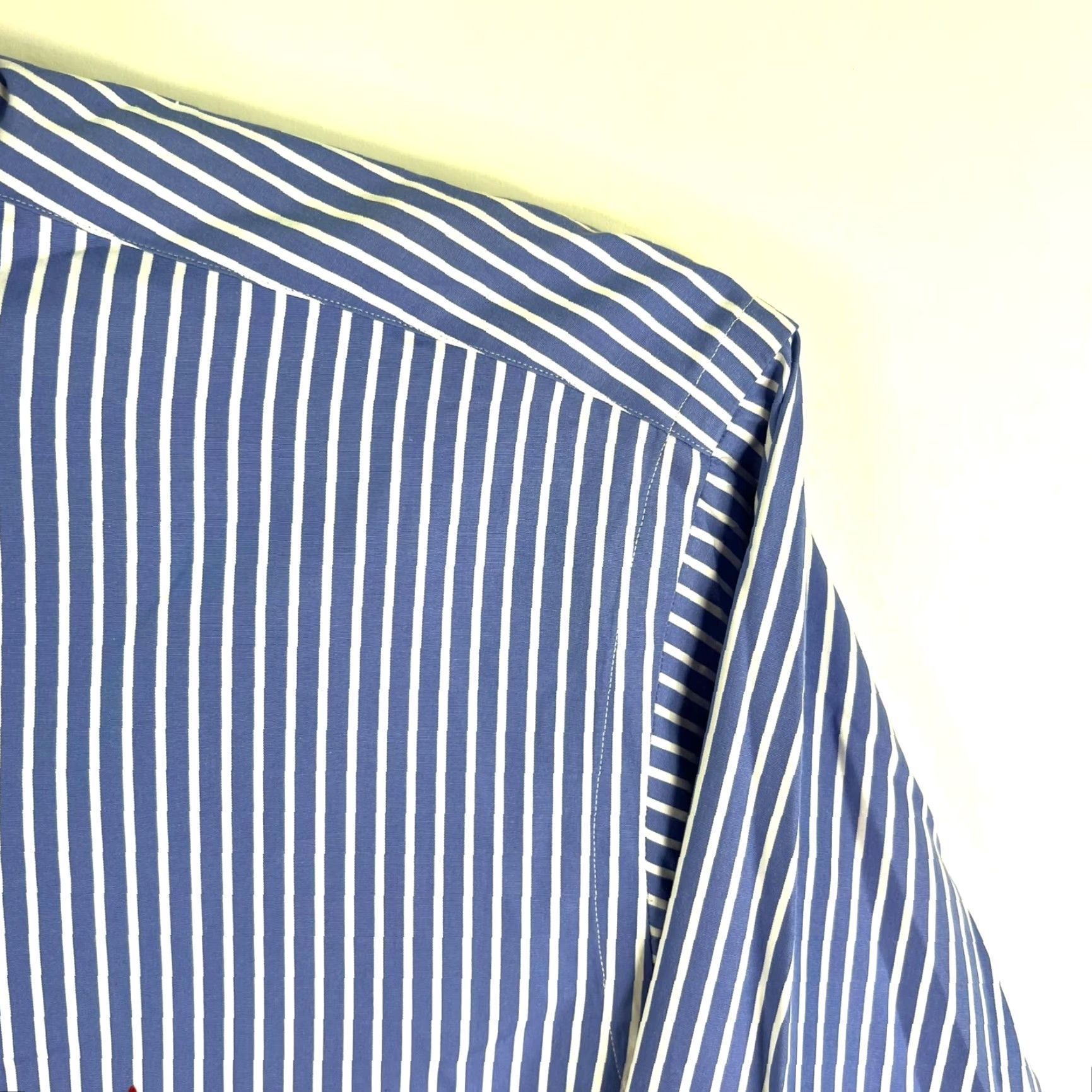 Ralph Lauren Ralph Lauren Classic Fit Non-Iron Button-Down Shirt Mens 16 Blue Check Regular Length Size US L / EU 52-54 / 3 - 3 Thumbnail