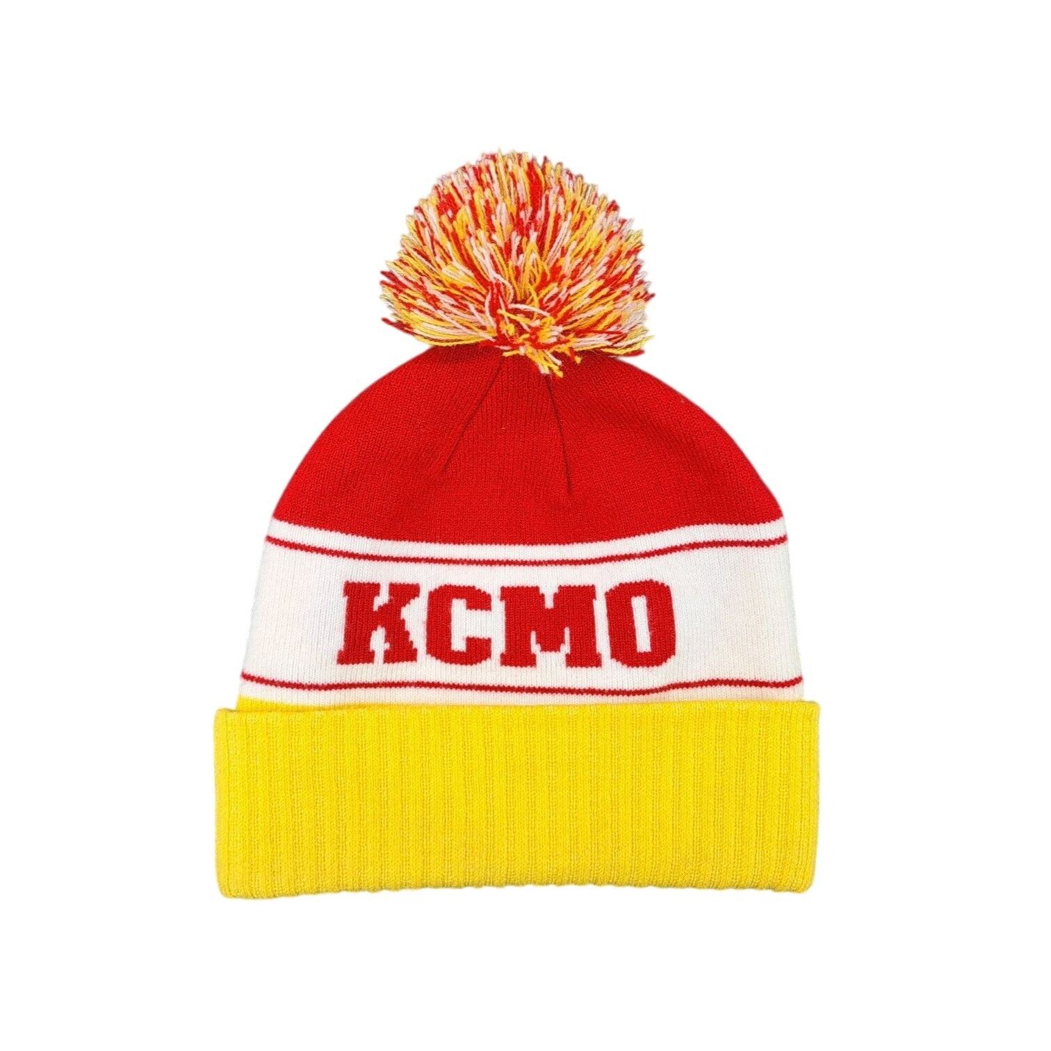 Vintage Vintage KCMO Kansas City Chiefs Knit Beanie Red Yellow Hat Size ONE SIZE - 1 Thumbnail