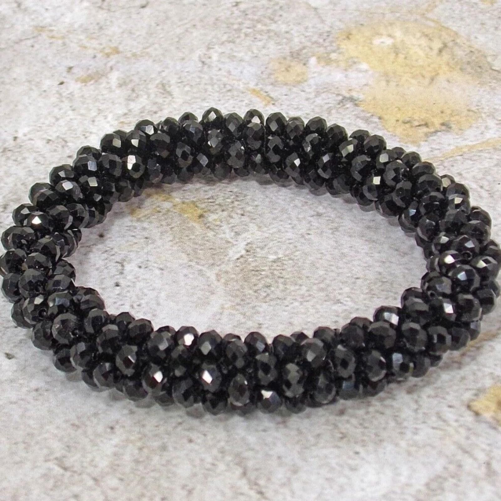 Macys Macy's Beaded Crystal Stretch Bracelet - Black Size ONE SIZE - 3 Thumbnail