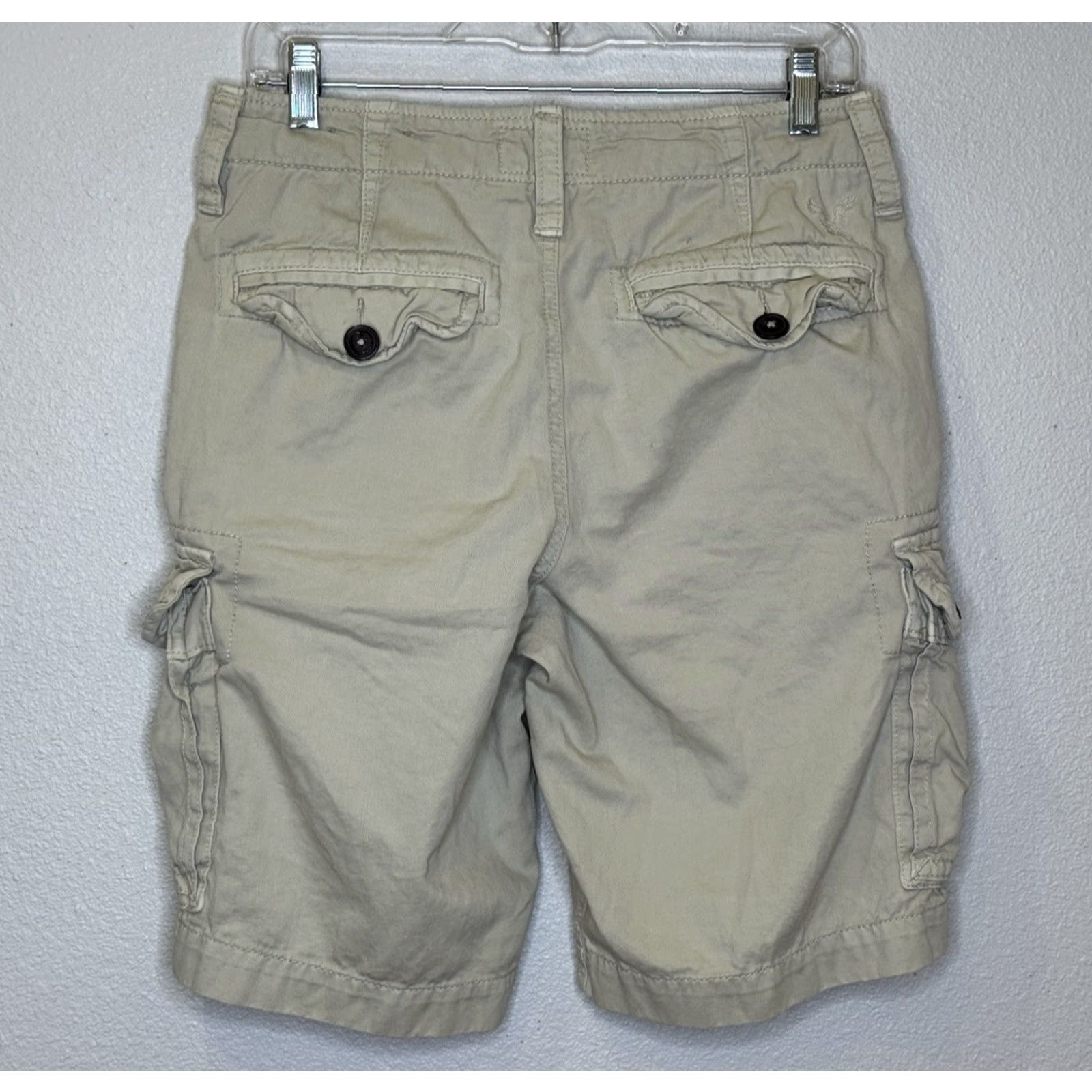 American Eagle Outfitters American Eagle Cargo Shorts Mens Size 28 Light Khaki Tan 100% Cotton Classic Size US 28 / EU 44 - 4 Thumbnail