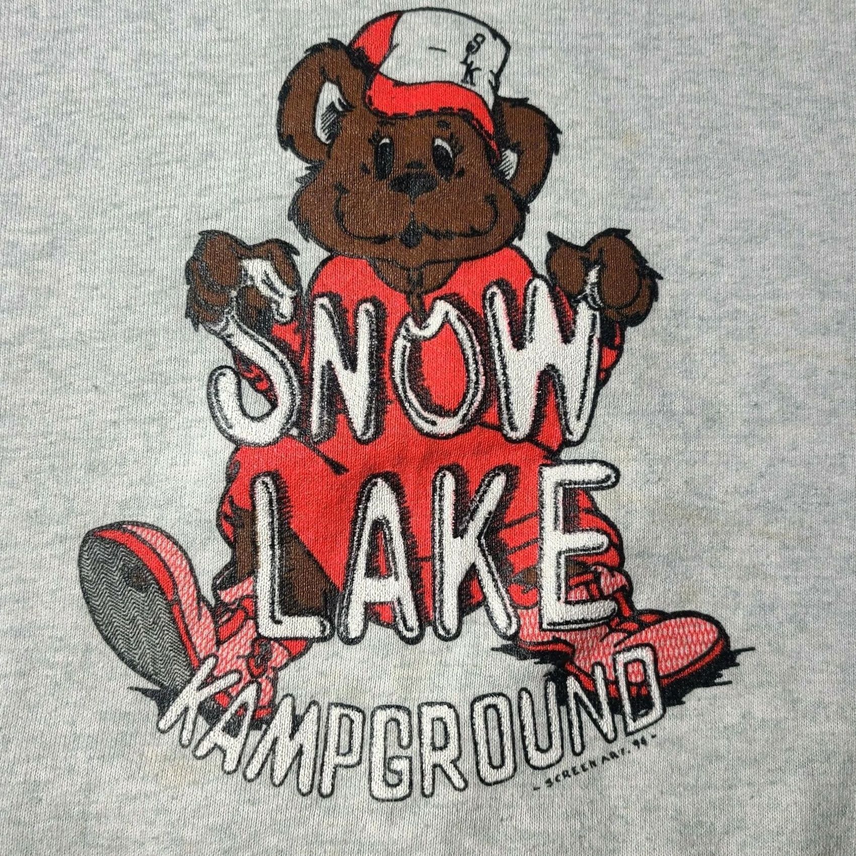 Fruit Of The Loom VINTAGE Fruit of the Loom 90s Teddy Bear Sweatshirt Men 2XL Gray Crew Neck Pullover Cotton Blend Graphic Print Sweatshirt Mens 90s Theme Size US XXL / EU 58 / 5 - 2 Thumbnail