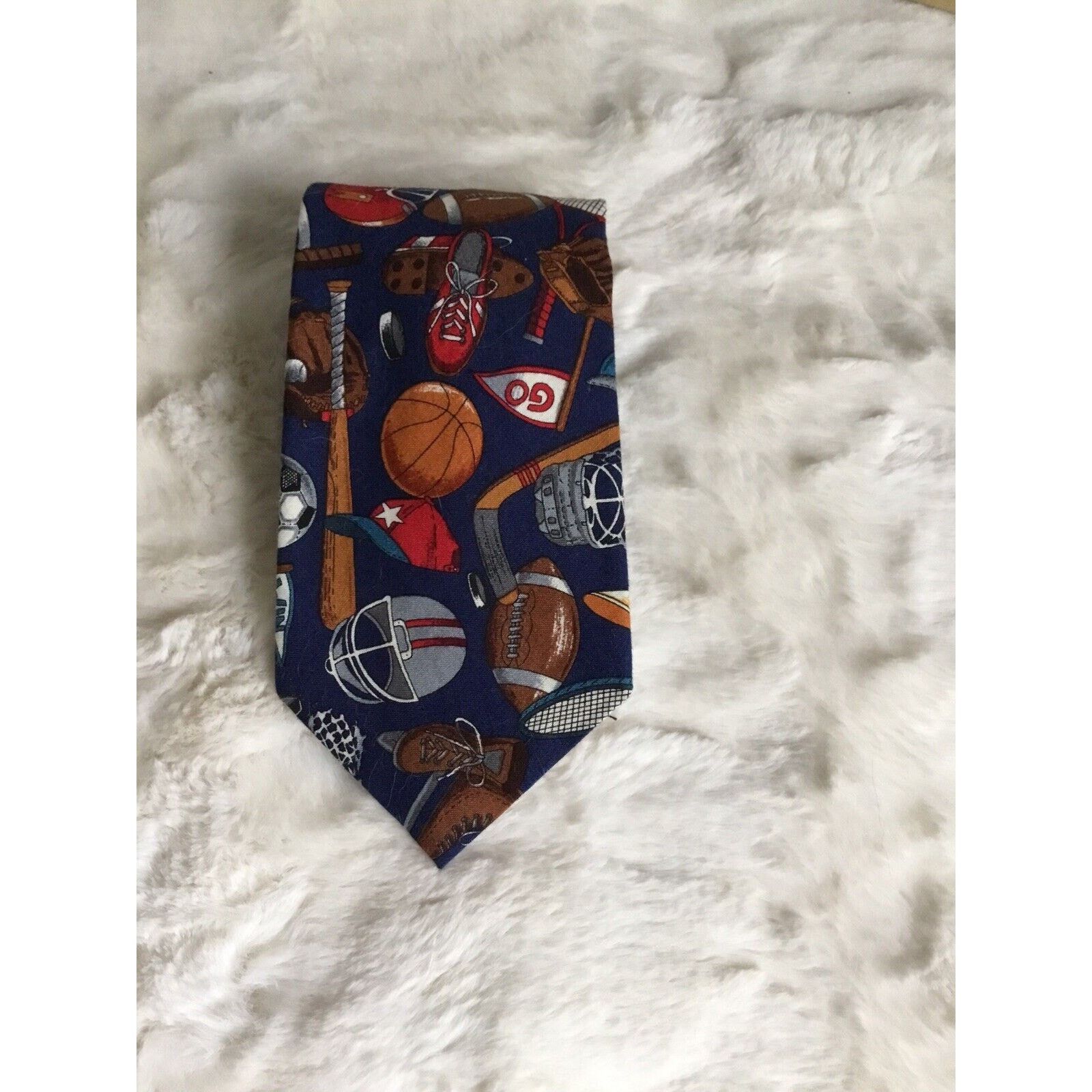 & Other Stories Bean McGee Tie Sports Football Baseball Hockey 100% Cotton Size ONE SIZE - 9 Thumbnail