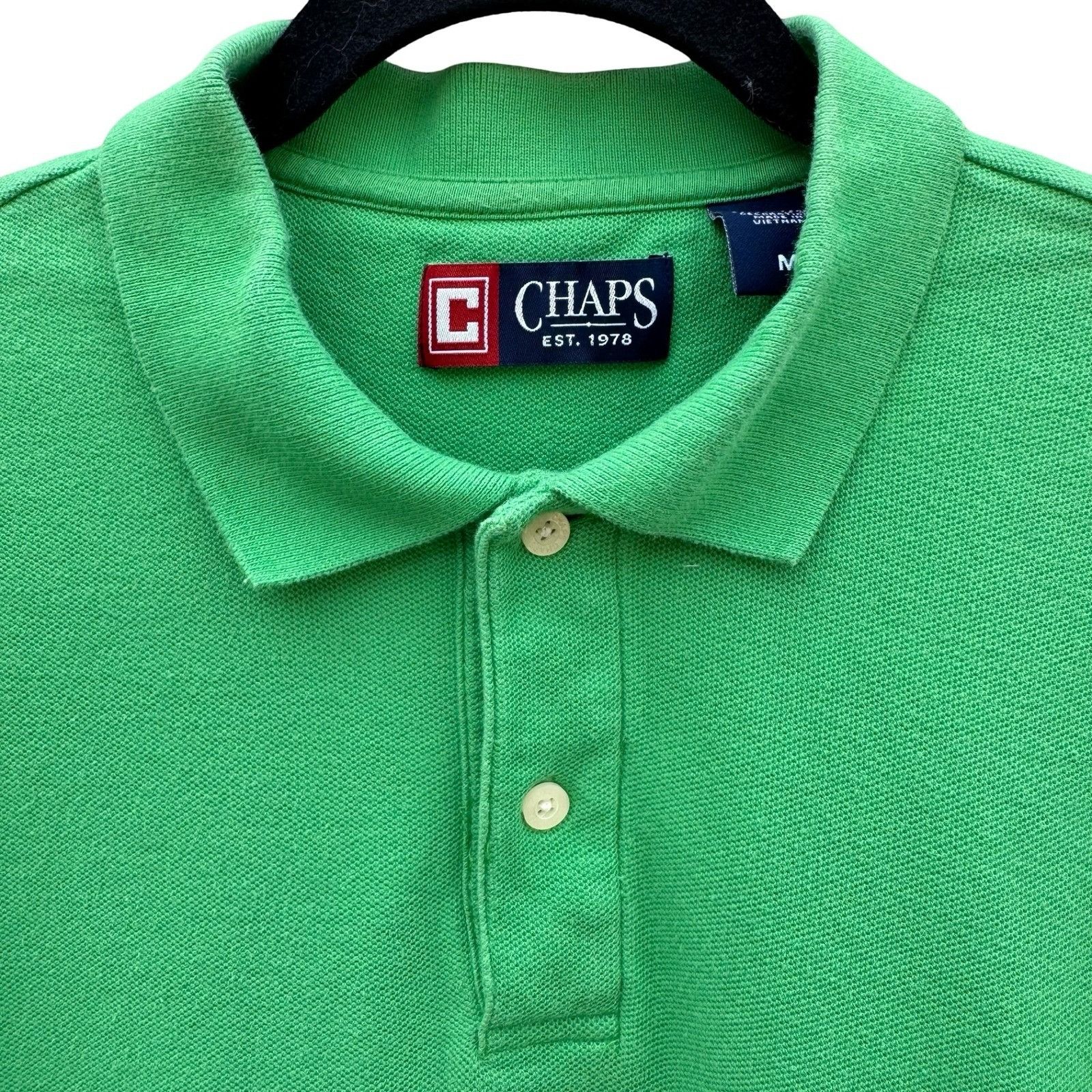 Chaps Chaps Mens Medium Green Short Sleeve Pique Cotton Polo Shirt Size US M / EU 48-50 / 2 - 4 Thumbnail