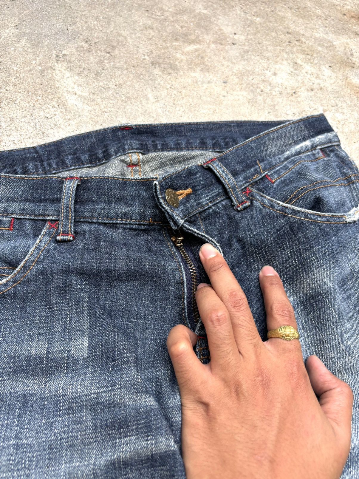 If Six Was Nine Distressed TORNADO MART Boot Cut Flared Jeans Size US 33 - 10 Thumbnail