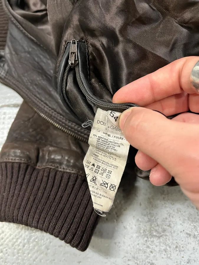 Dolce & Gabbana 2000s Dolce & Gabbana Scars Brown Leather Jacket Size US M / EU 48-50 / 2 - 9 Thumbnail
