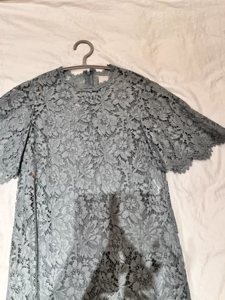 Valentino Valentino A gray light blue lace dress Size S / US 4 / IT 40 - 2 Thumbnail
