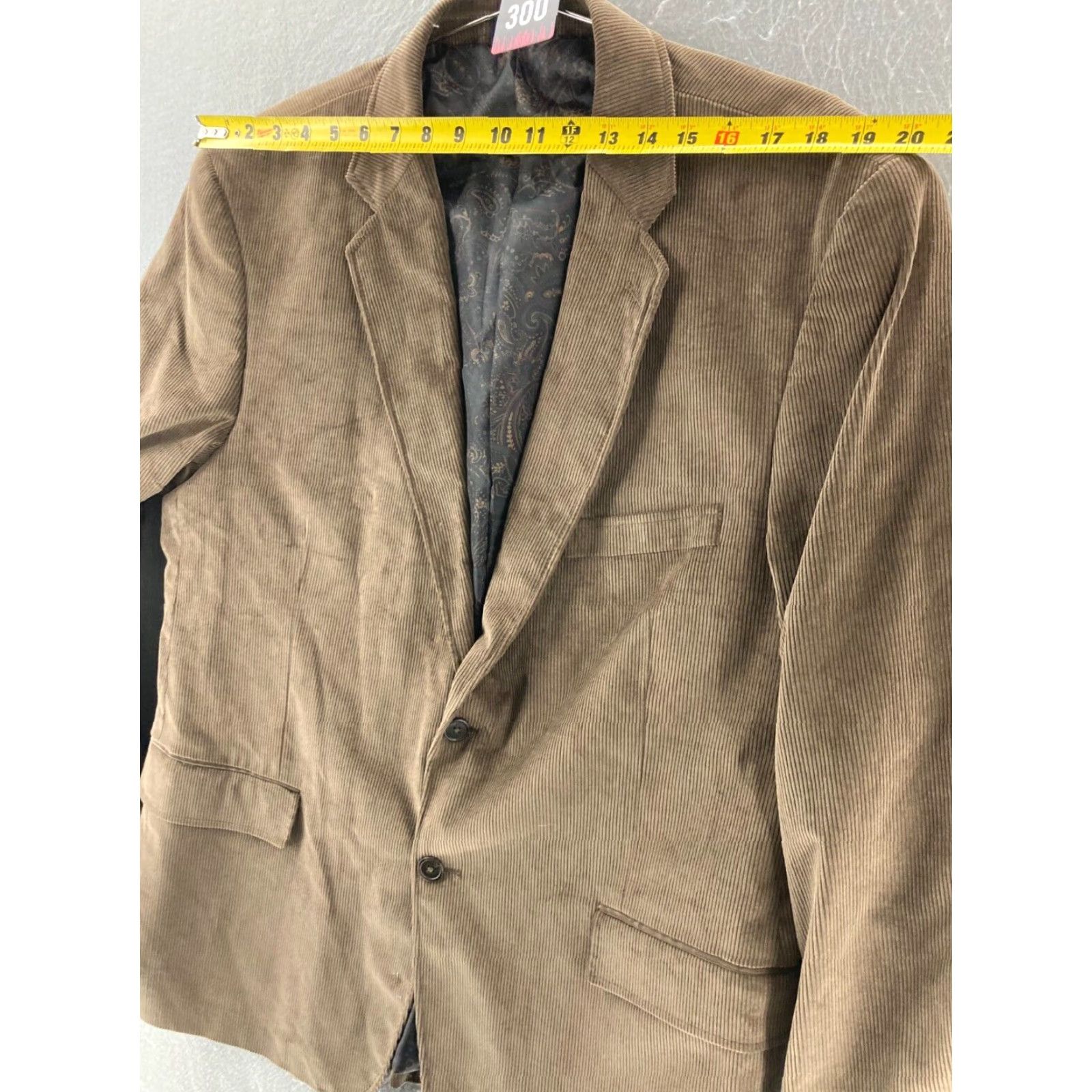 Stafford Stafford Blazer Mens 46 Regular Classic Fit Brown Cotton Corduroy 2-Button Double-Vented Sports Size 46R - 5 Thumbnail