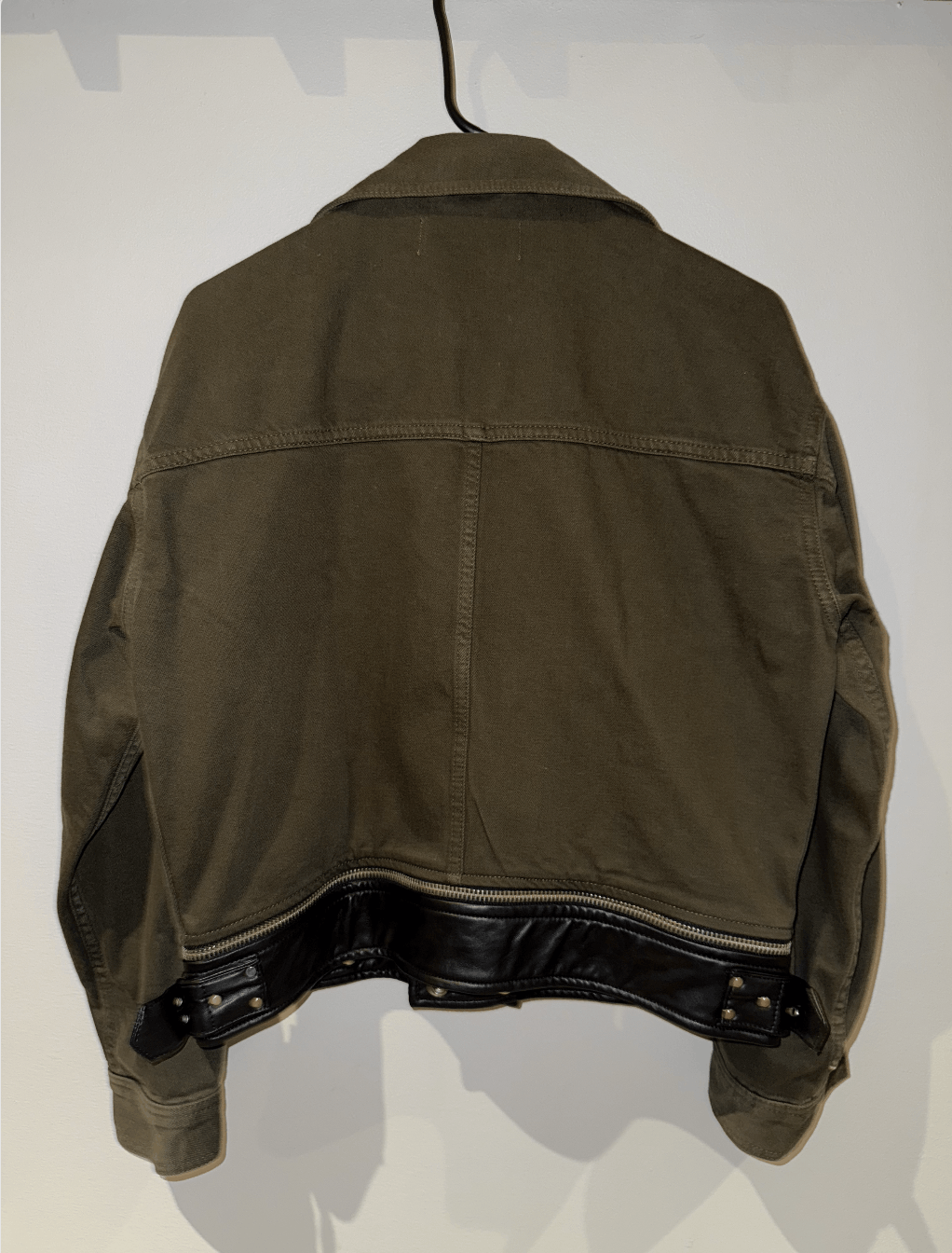 The Kooples The Kooples Green Denim Jacket with Detachable Leather Belt Size S / US 4 / IT 40 - 6 Thumbnail
