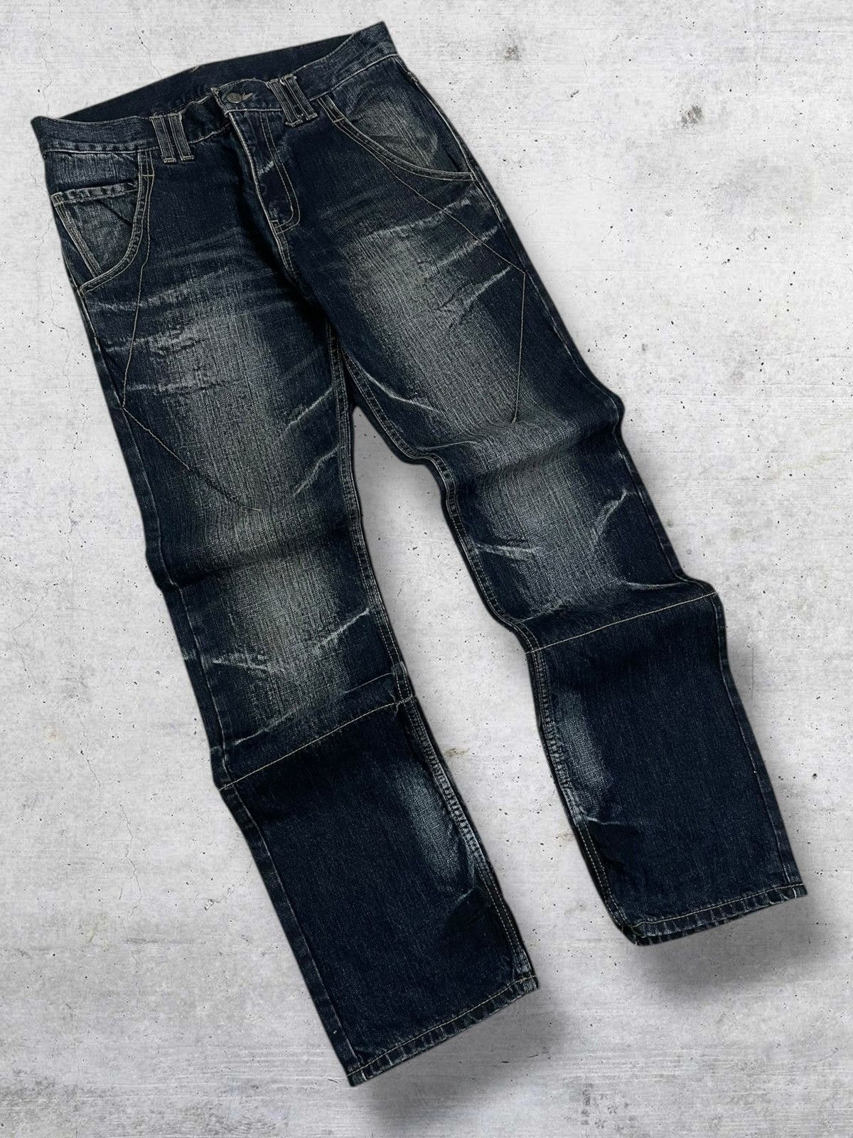PPFM VINTAGE PPFM 90S OG JAPAN DESIGNER WHISKERING WORN OUT DENIM Size US 30 / EU 46 - 2 Thumbnail