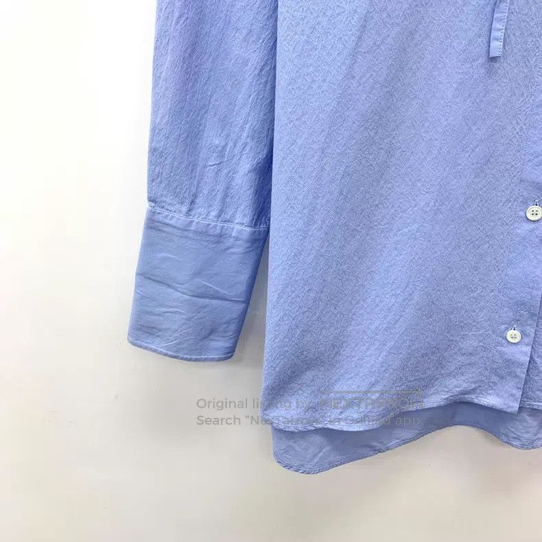 Loewe Loewe Blue Logo Subtle Pattern All-Over Print Cotton Hoode Size XS / US 0-2 / IT 36-38 - 4 Thumbnail