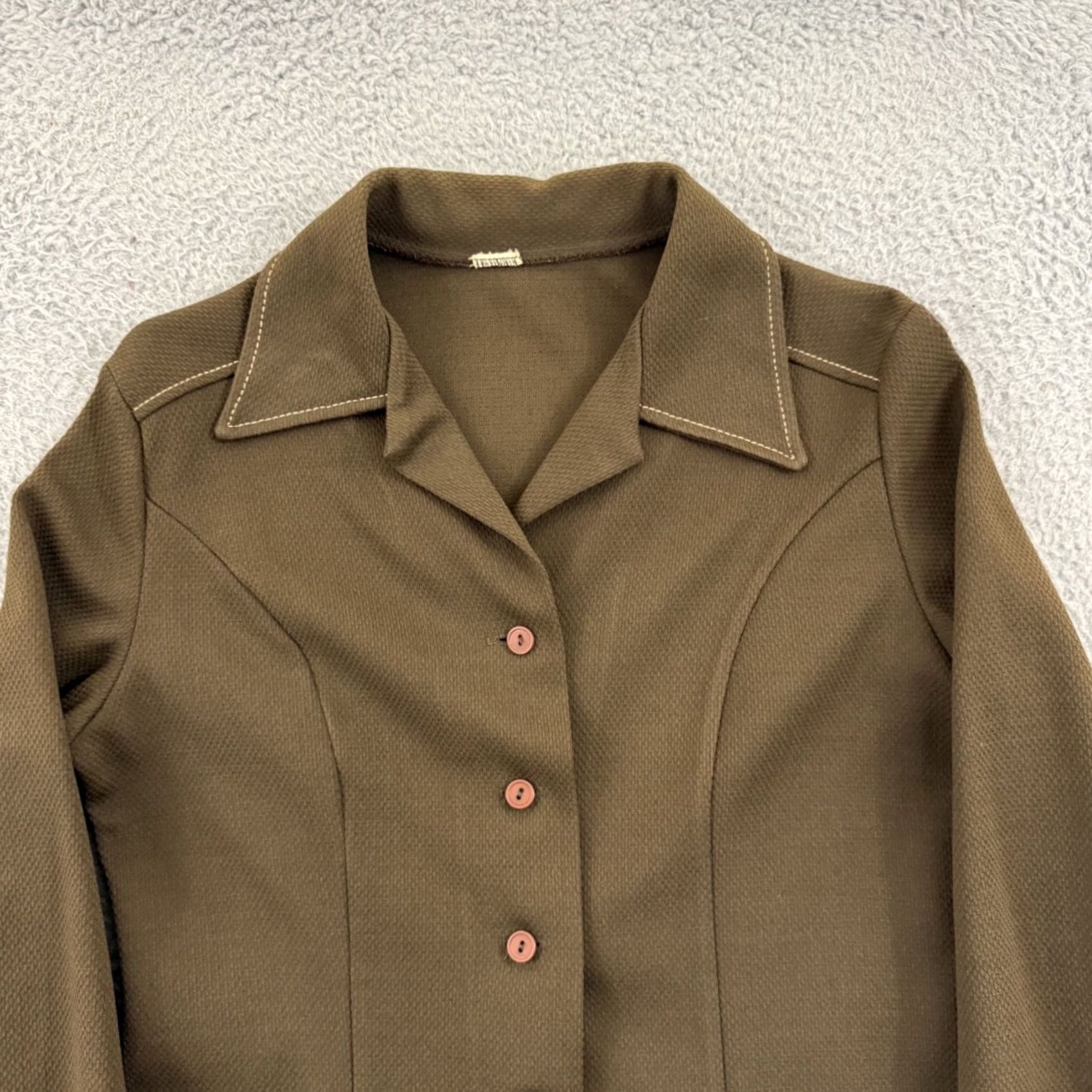 Vintage Vintage Union Made Womens Small Long Sleeve 70s Western Button Polyester Size S / US 4 / IT 40 - 3 Thumbnail