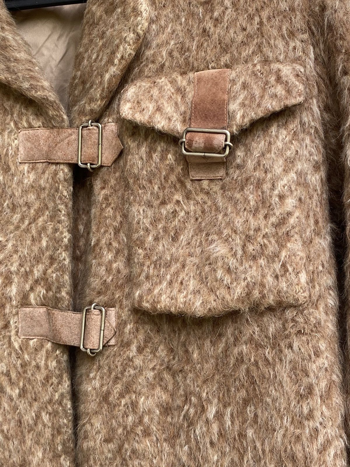 Thierry Mugler × Vintage Archival 80s Thierry Mugler Fur Mohair Leather Strap Coat Size US M / EU 48-50 / 2 - 6 Thumbnail