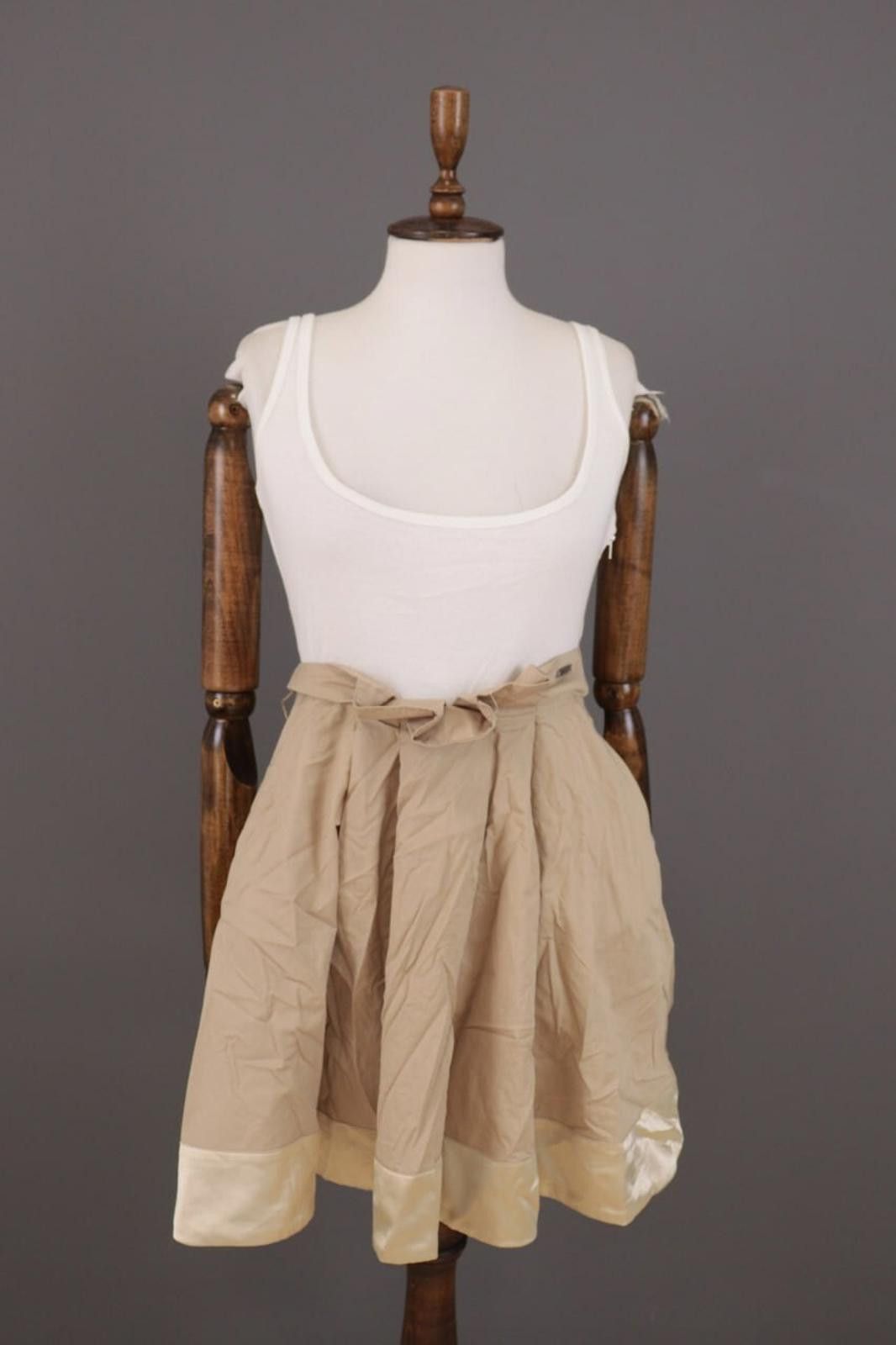 Designer Miss Sixty White/Beige Sleeveless A-Line Short Dress Size M Size M / US 6-8 / IT 42-44 - 1 Thumbnail