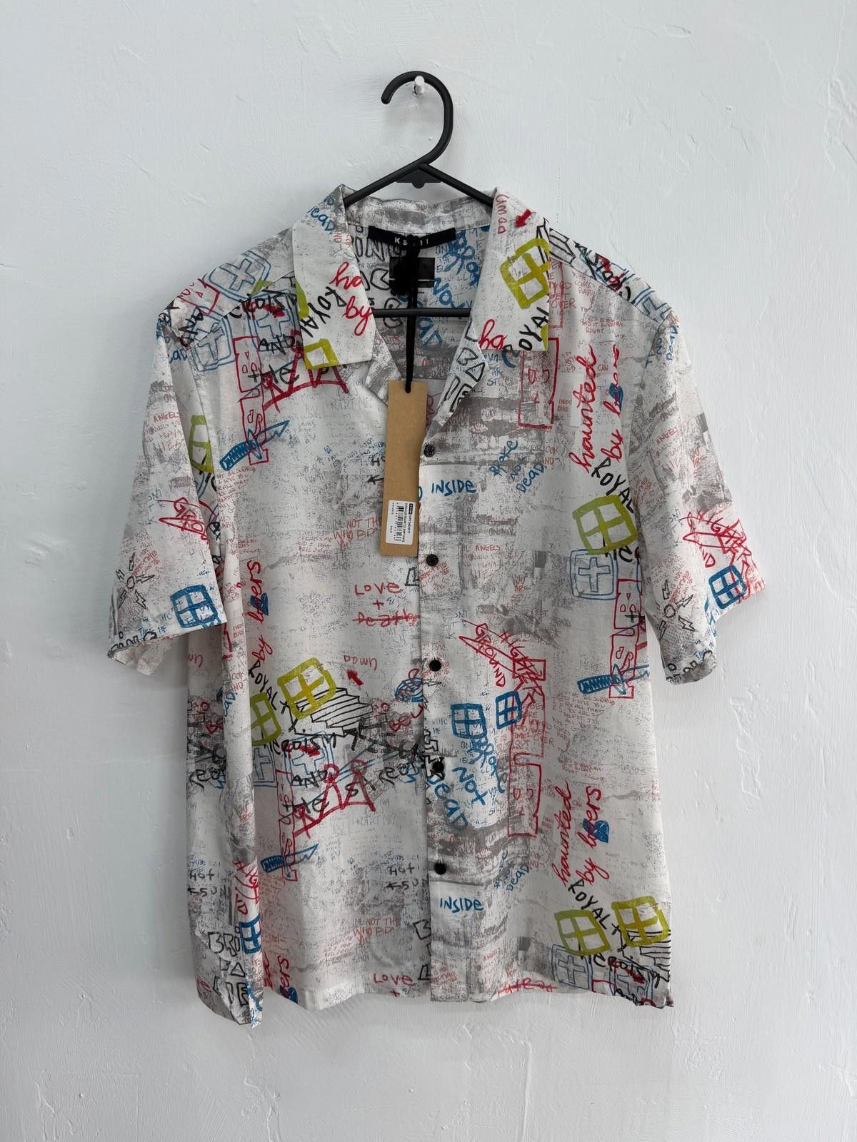 Ksubi new ksubi medium m short sleeve resort shirt scrawler white Size US M / EU 48-50 / 2 - 1 Thumbnail
