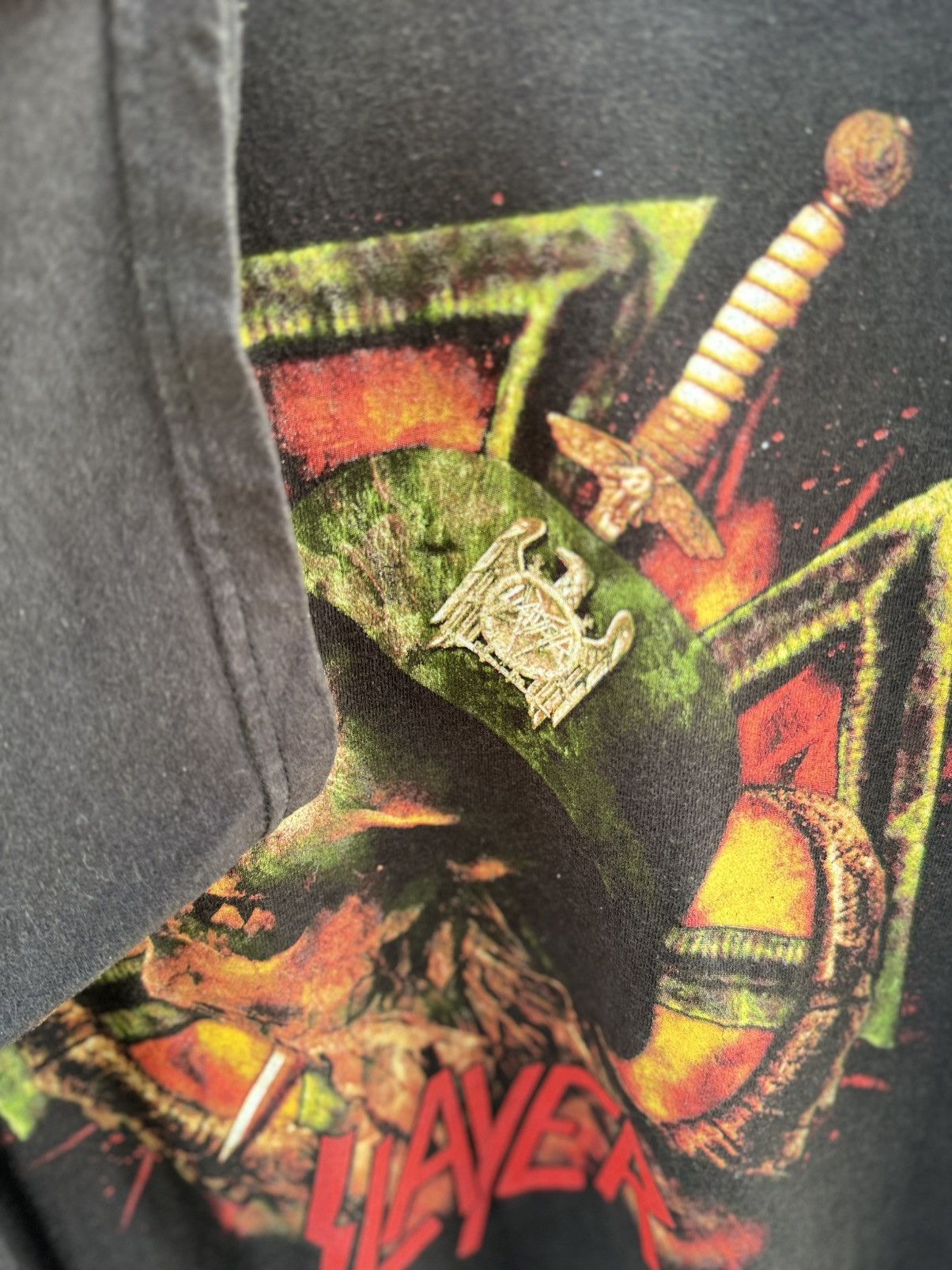 Band Tees Vintage Slayer American Thrash Metal Band Faded Tee Size US L / EU 52-54 / 3 - 8 Thumbnail
