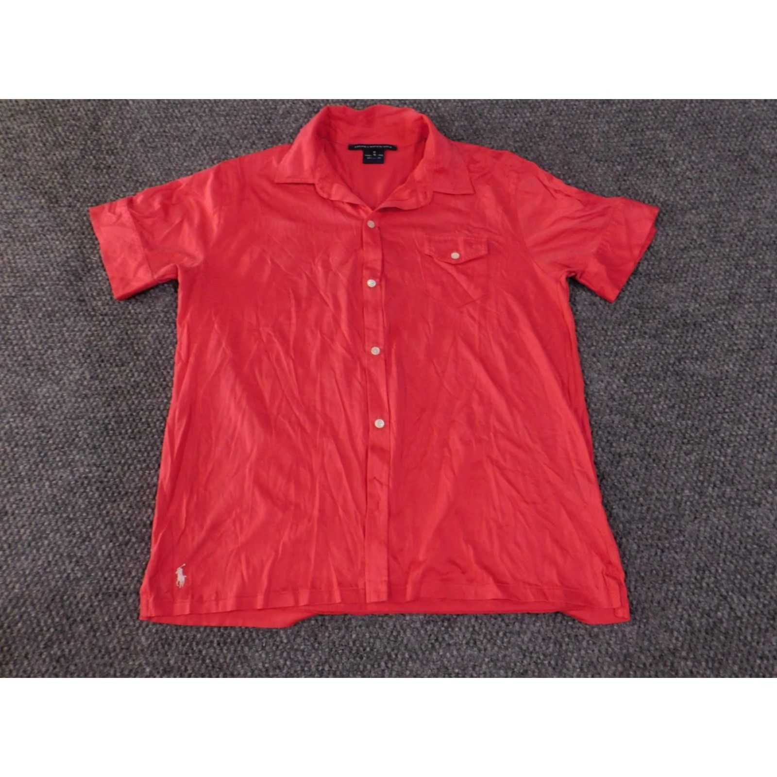 Ralph Lauren Ralph Lauren Golf Shirt Mens M Red Short Sleeve Button Front Pocket Cotton Size US M / EU 48-50 / 2 - 3 Thumbnail